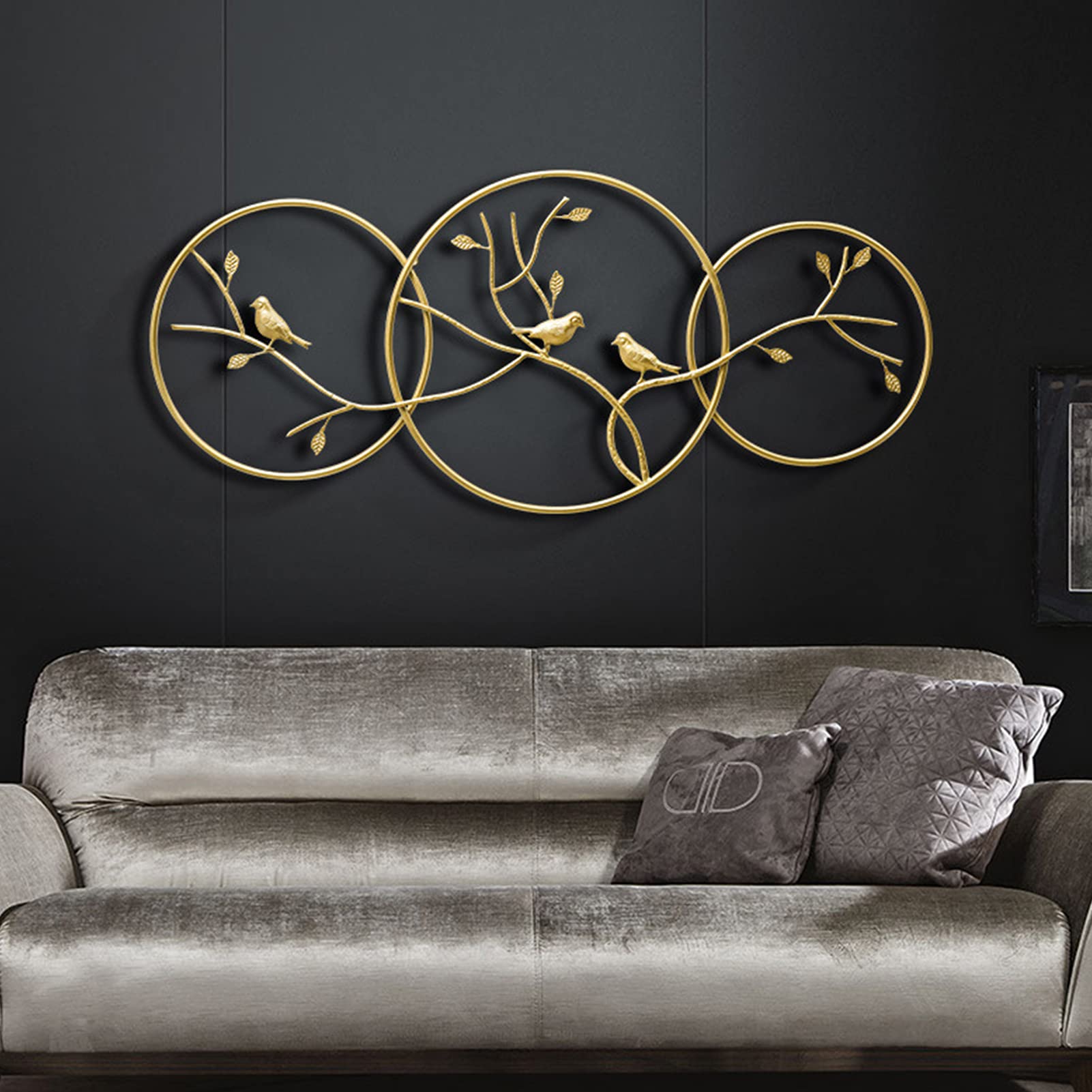 3D Luxury Metal Leaf Wall Art Set of 3 - Gold Leaf Metal Wall Decor Sculptures for Living Room, Bedroom & Home Decor - Elegant Hanging Wall Art for Modern Interior Design