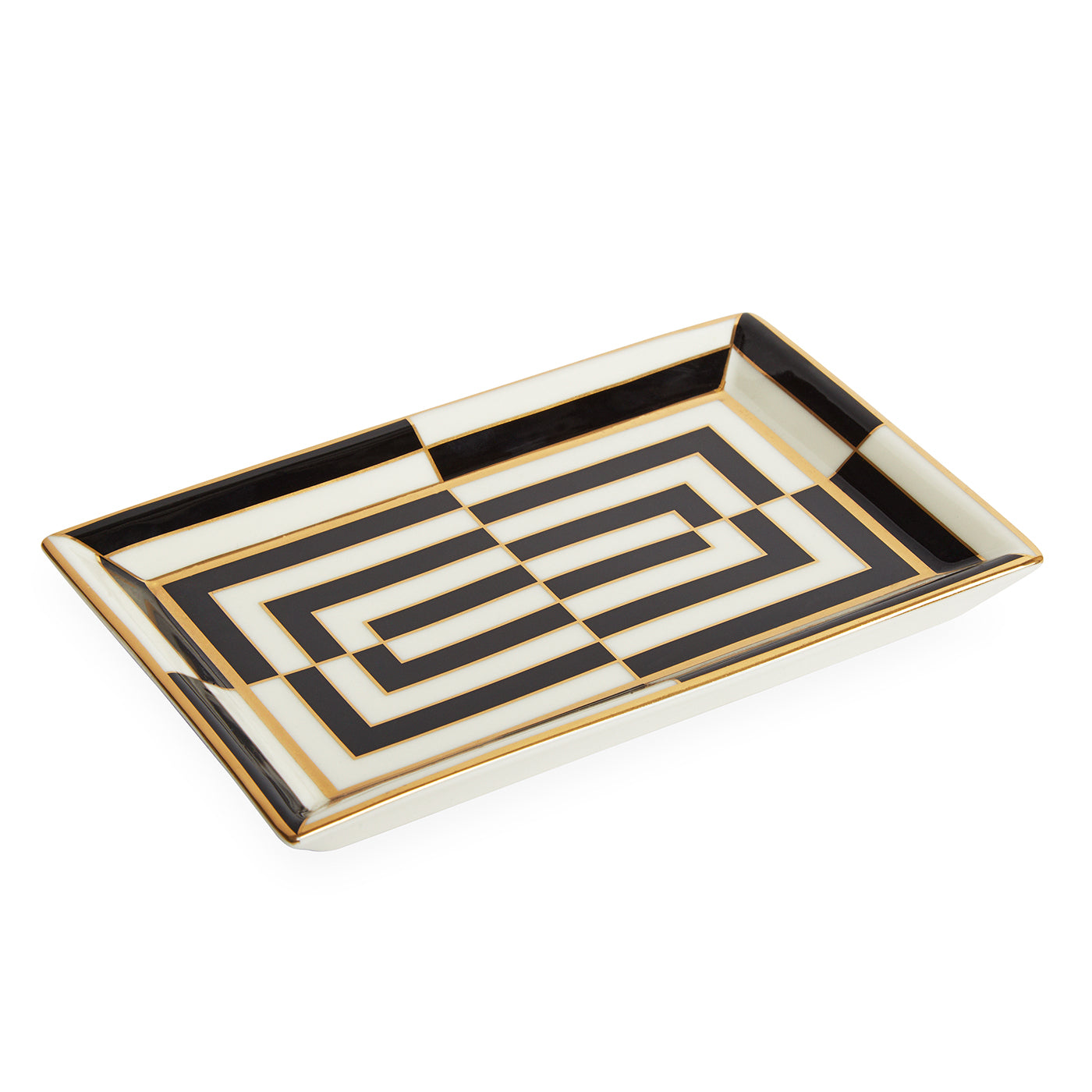Modern Op Art Rectangle Serving Tray - Geometric Abstract Design Home Decor for Dining, Coffee Table, or Wall Display
