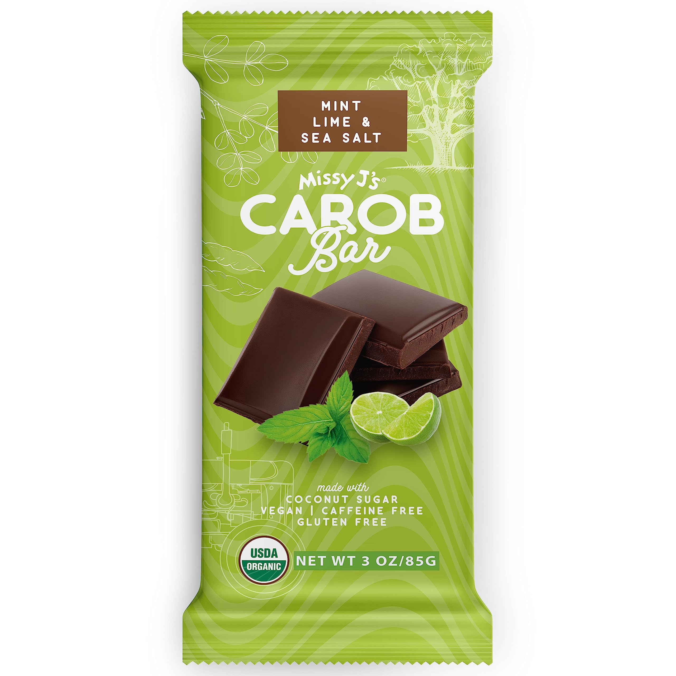 Missy J's Carob Mint Lovers Sampler Pack - 11 Vegan Gluten-Free Snacks, Healthy Chocolate Alternative, Dairy-Free Treats for Weight Loss & Keto Diet | Perfect for Office Snacks, Gift Baskets & Afternoon Tea