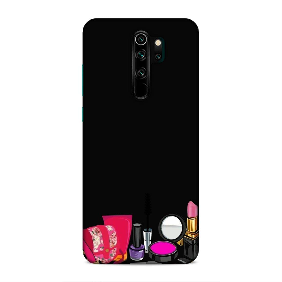 LETAPS® Printed Hard Phone Case for Xiaomi Redmi Note 8 Pro - Cute Makeup Design with Mirror & Lipstick Holder | Stylish Protective Cover for Women & Girls | Perfect for Daily Use, Travel & Selfies