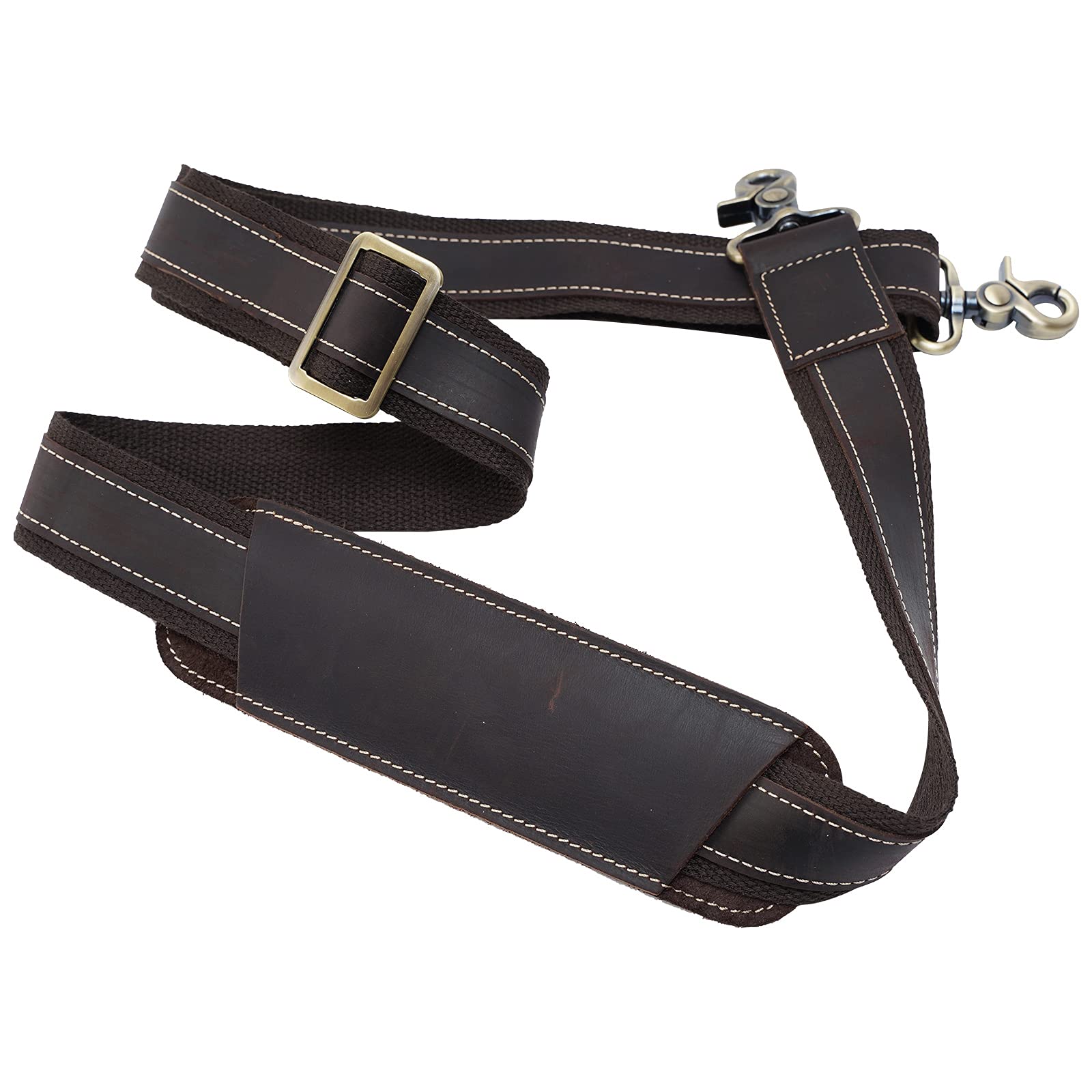 Premium Full Grain Leather Shoulder Strap - Durable Replacement Bag Strap for Laptop Briefcase, Messenger Bag, Duffel & Travel Bags | Perfect for Business, Commuting & Everyday Carry