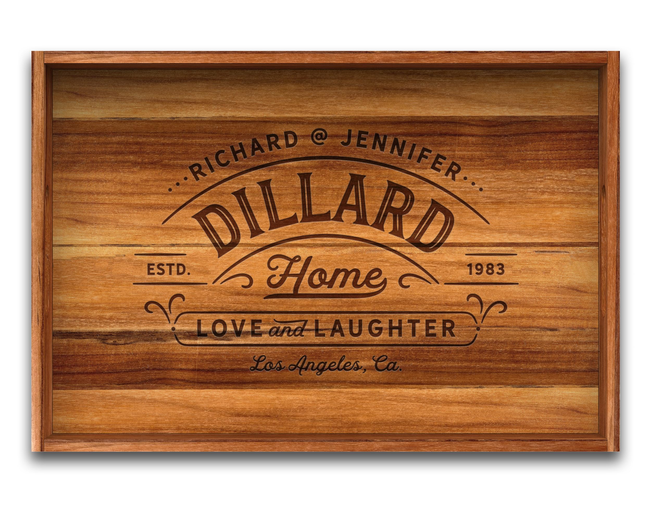 Handcrafted Teak Wood Serving Tray with Handles - Elegant Housewarming, Kitchen & Baking Gift for Women - Perfect for Entertaining, Breakfast in Bed & Home Decor