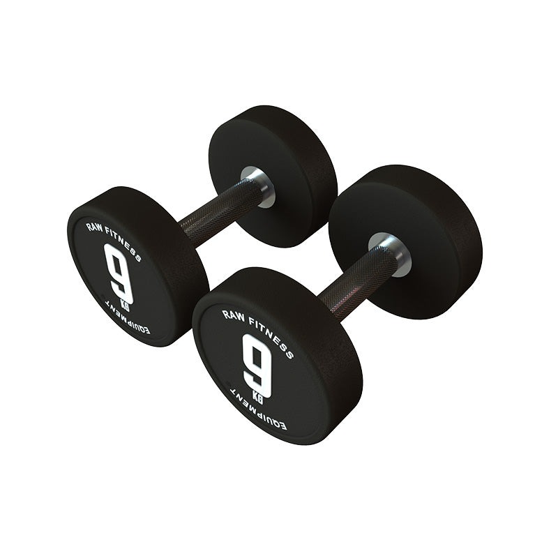 9KG Dumbbell Set - Round Rubber Coated Free Weights for Home Gym, Strength Training & Fitness Workouts - Perfect for Muscle Building, Cardio & Full Body Exercises