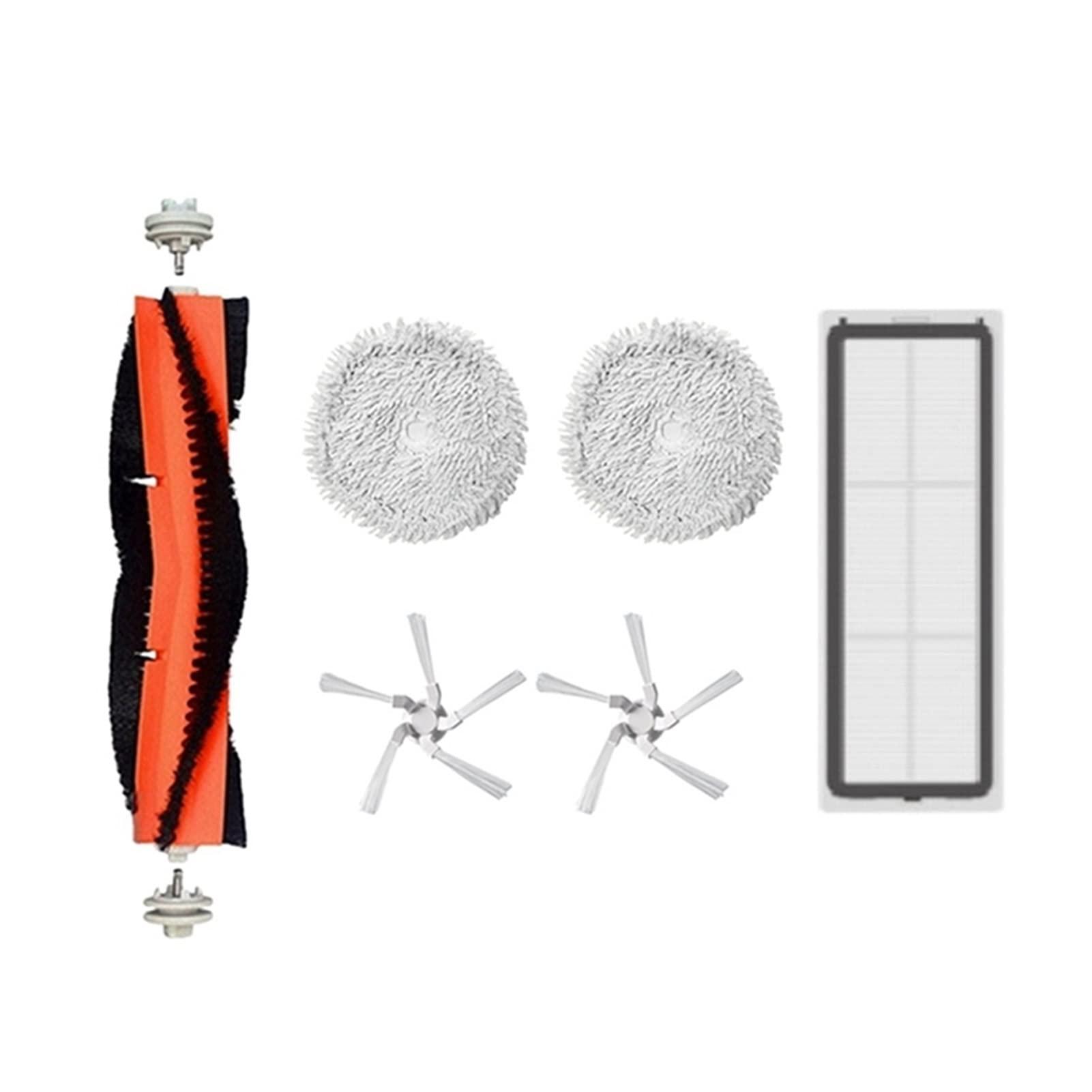6PCS Vacuum Cleaner Accessories Kit for Xiaomi Dreame W10/W10 Pro Robot - Includes Removable Main Brush, Side Brushes, Washable Mop Cloth & Filter - Perfect for Hardwood Floors & Tile Cleaning (Red)