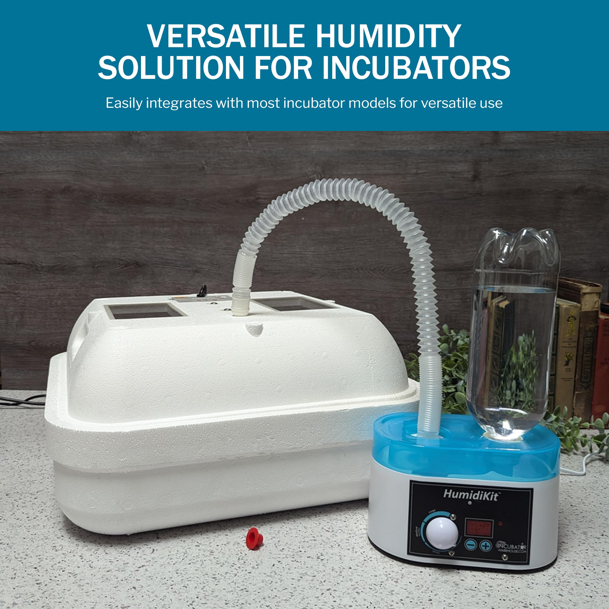 Incubator Warehouse HumidiKit™ Digital Hygrostat - 1L Auto Humidifier with Water Bottle - Humidity Controller for Chicken, Duck & Bird Eggs - Automatic Humidity System for Most Egg Incubators | Perfect for Poultry Farming & Hatching Projects