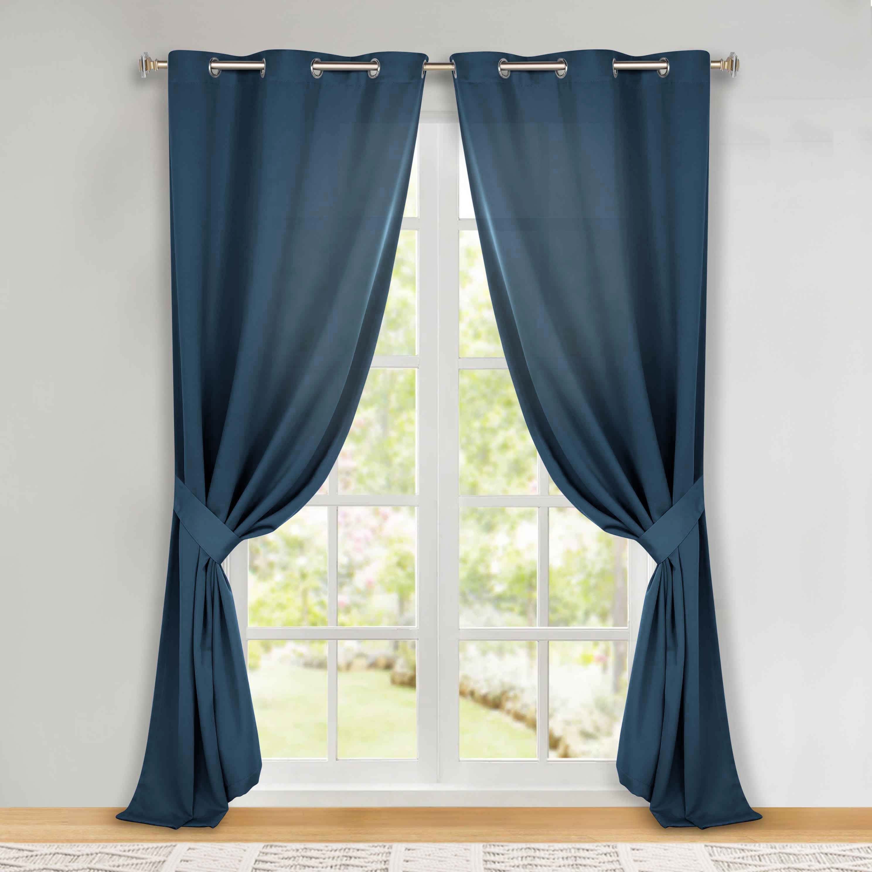 Premium Blackout Curtains Set of 2 - 100% Room Darkening, Machine Washable & Noise Reducing for Bedroom, Nursery & Home Theater