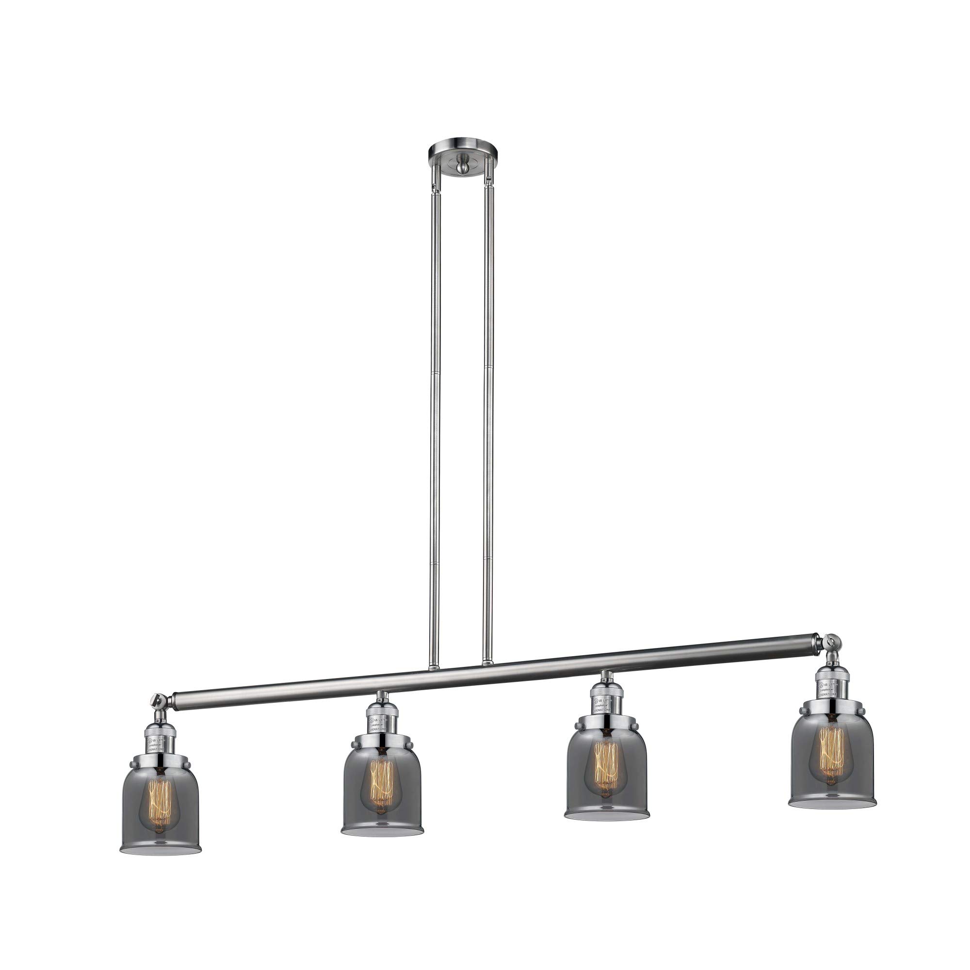 214-PC-G54 Small Bell 3 Light Island Pendant Lighting Fixture, Polished Chrome Finish - Perfect for Kitchen Island, Dining Room or Entryway Lighting