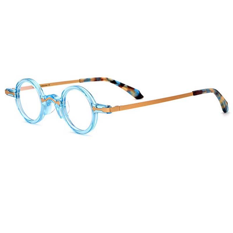 CCspace Unisex Full Rim Small Round Acetate Eyeglasses Frame 53151 - Lightweight & Durable for Reading, Work & Everyday Wear