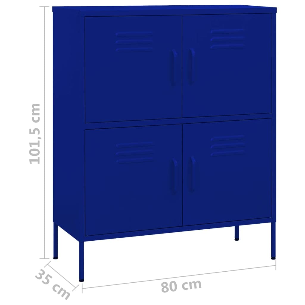FAMIROSA 4-Door Steel Storage Cabinet with 2 Adjustable Shelves, 31.5