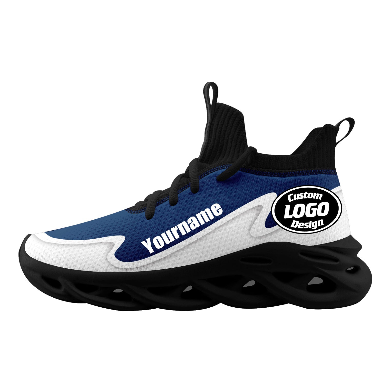 Custom Blue & White Maxsoul Personalized Sneakers - Breathable Running Shoes for Men & Women (Style FN030A E020011) | Perfect for Gym Workouts, Jogging & Casual Wear