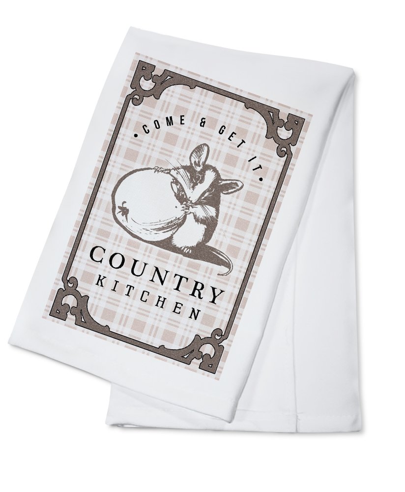 Plaid Cotton Tea Towel - Country Kitchen Mouse Design for Home & Decor