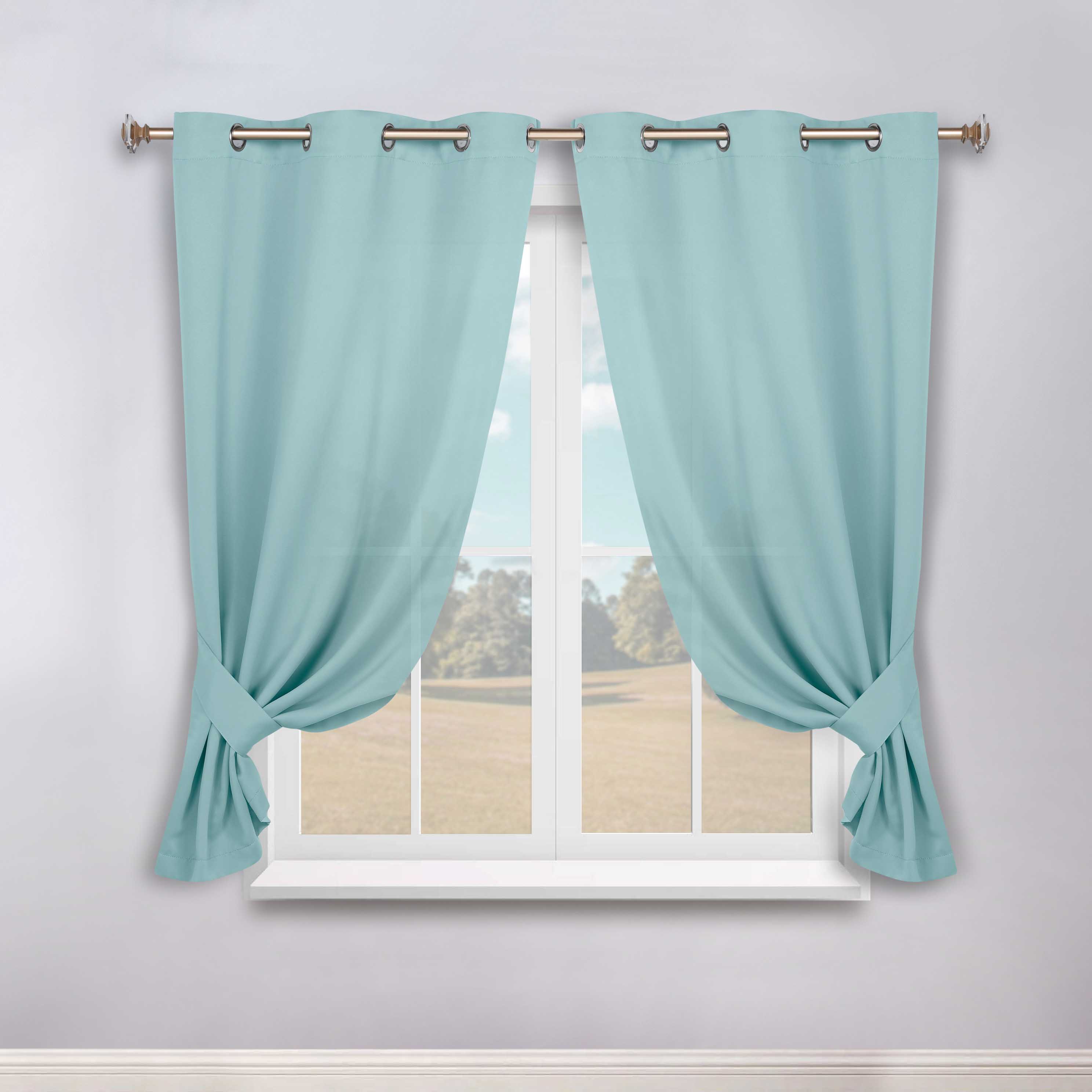 Premium Blackout Curtains Set of 2 - 100% Room Darkening, Machine Washable & Noise Reducing for Bedroom, Nursery & Home Theater