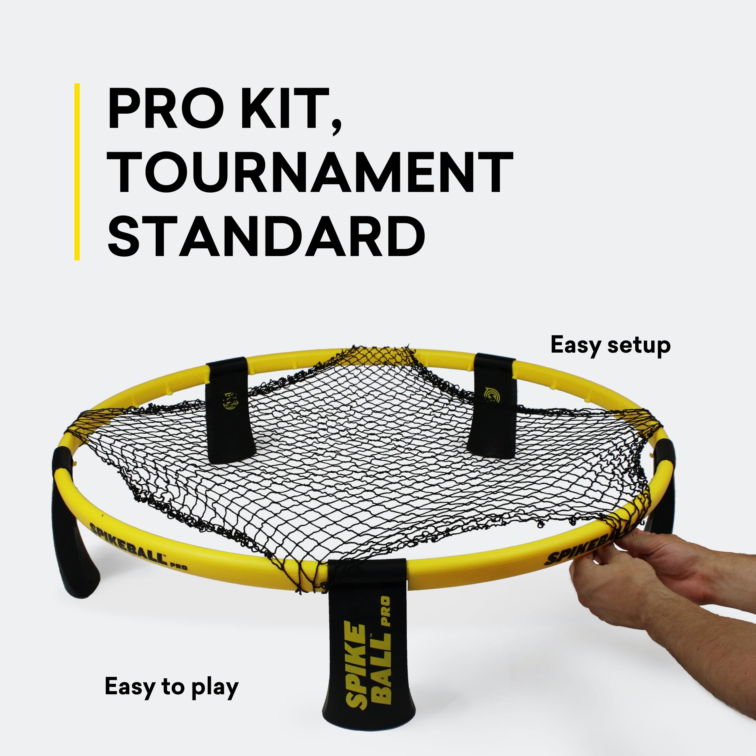 Spikeball Pro Kit Tournament Edition - Premium Stronger Playing Net, High-Spin Balls, Portable Ball Pump & Backpack - Outdoor Beach, Backyard, Park Game for Adults & Teens - As Seen on Shark Tank