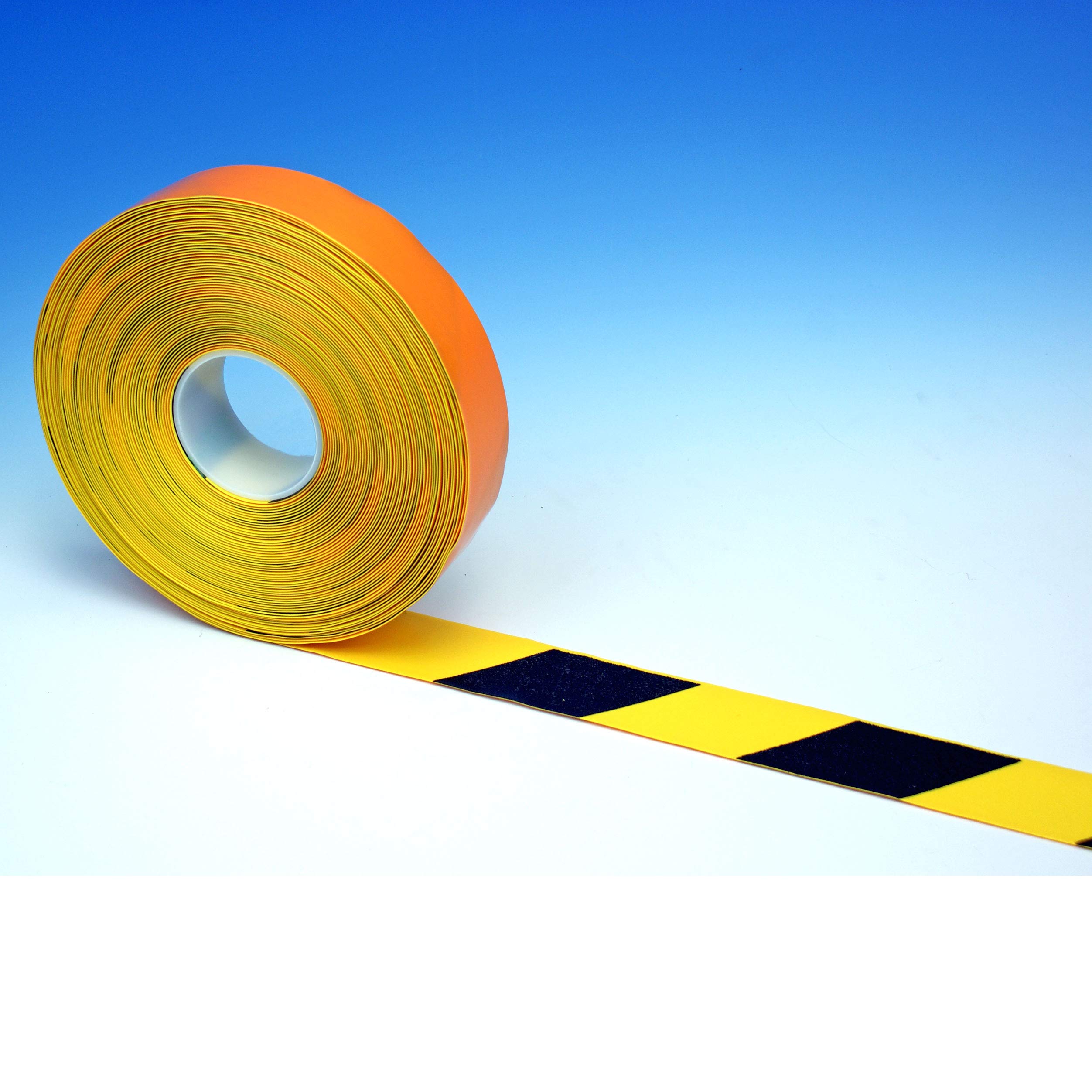 PermaStripe Heavy-Duty Floor Marking Tape - 2 Inch x 90 ft Yellow & Black Striped Industrial Tape for Warehouse, Factory, and Workshop Safety Markings