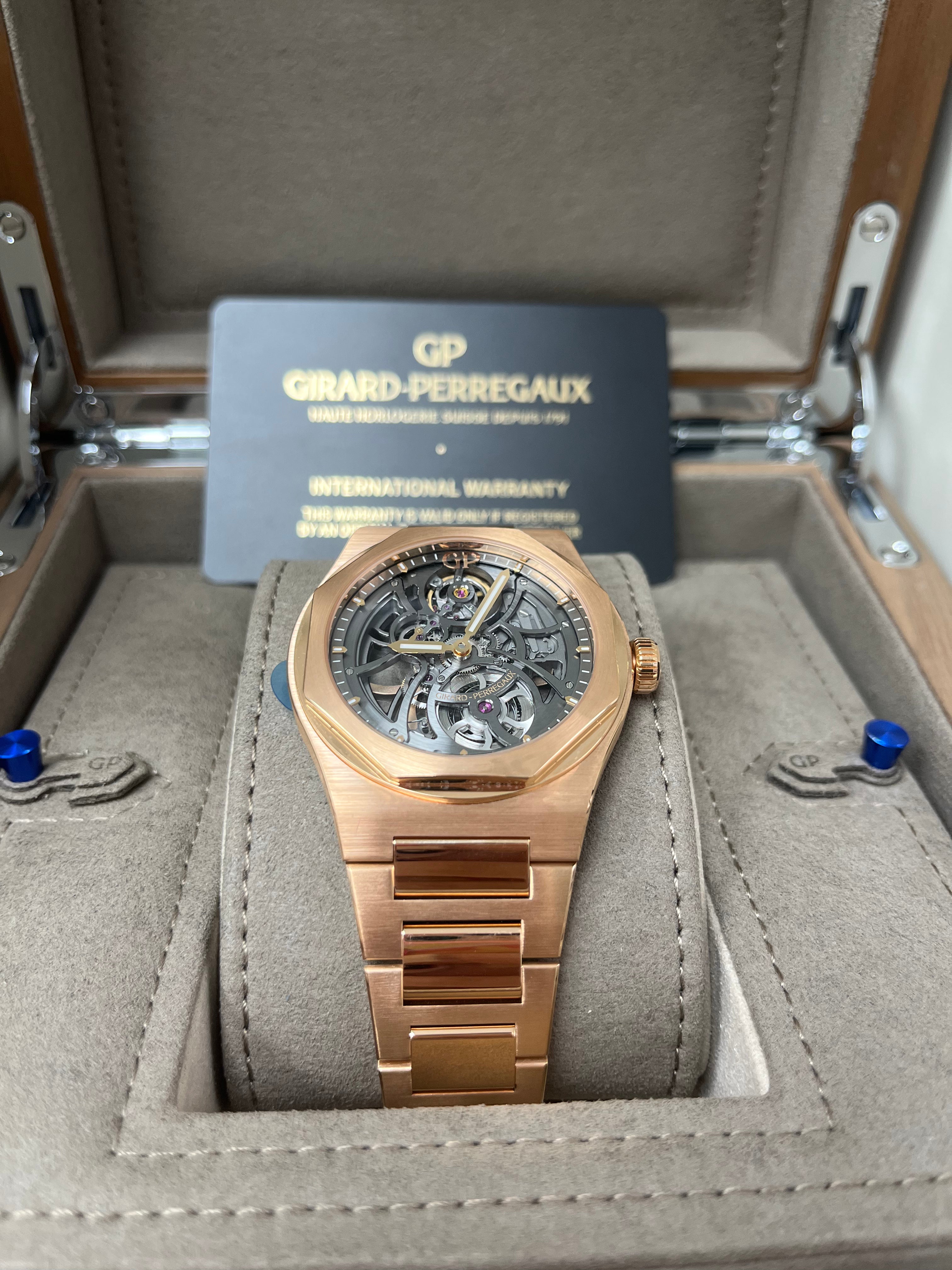 Girard Perregaux Laureato Skeleton Watch 81015-52-002-52A - Luxury Automatic Skeleton Dial Men's Timepiece for Business & Formal Occasions