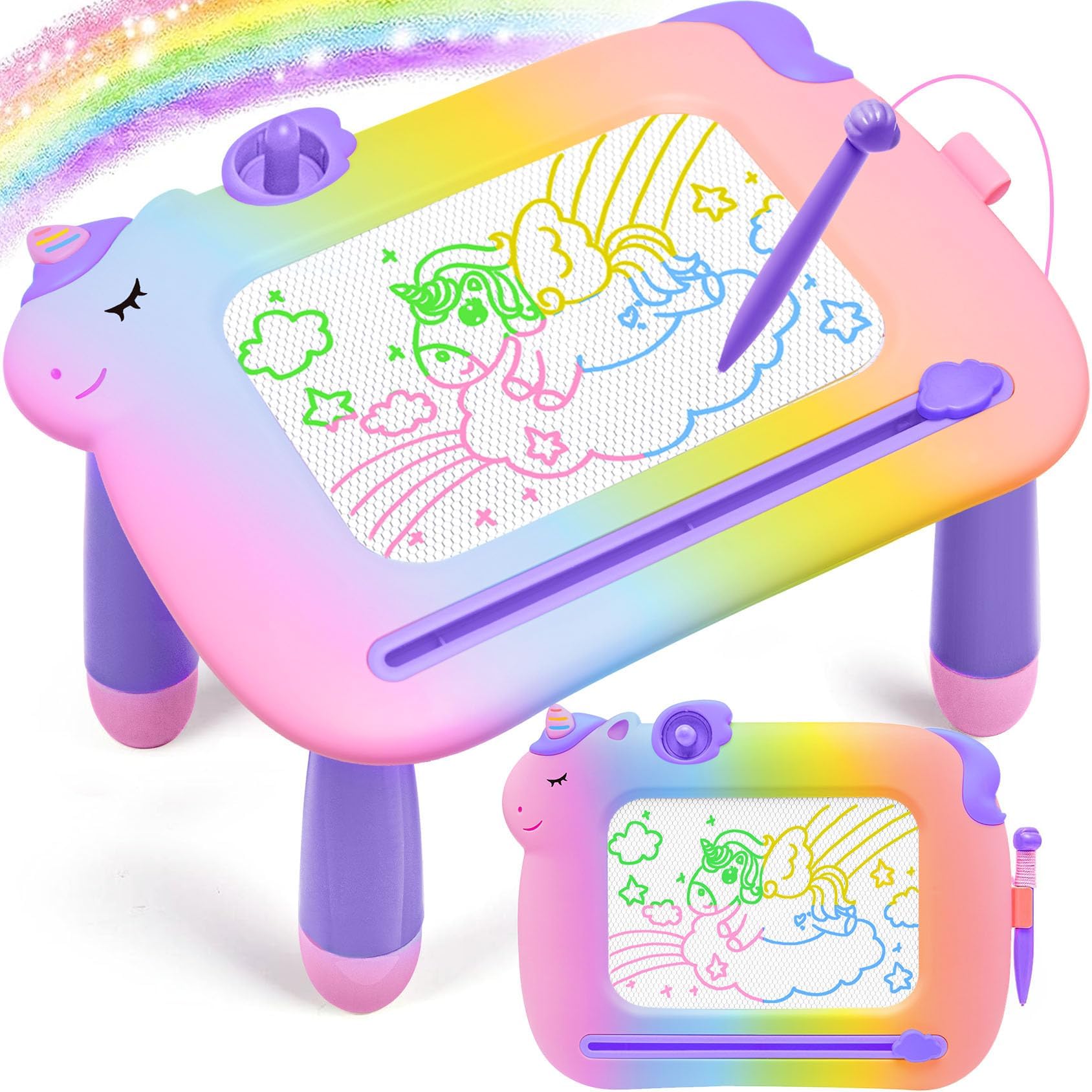 **Magnetic Drawing Board for Toddlers 1-3 Years - Educational Doodle Board for Boys & Girls - Unicorn Toys for Kids - Perfect Christmas & Birthday Gift for 1, 2, 3 Year Olds - Ideal for Home, Travel & Preschool Learning**