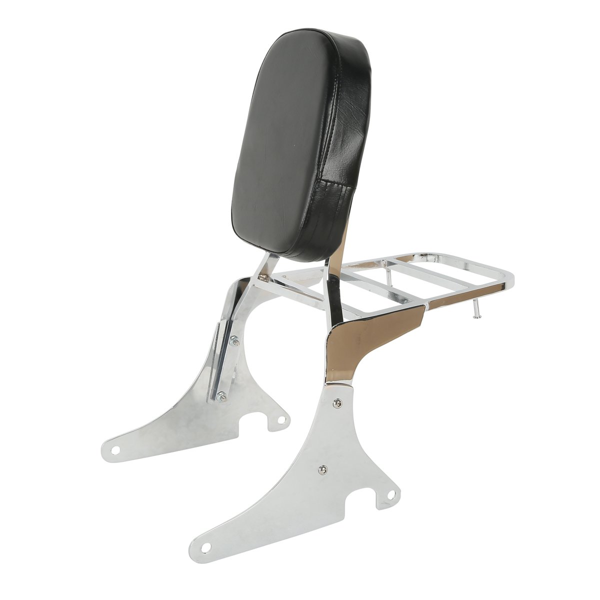 Detachable Backrest Sissy Bar with Luggage Rack for Kawasaki Vulcan VN400 VN800 (1995-2012) - Comfortable Motorcycle Passenger Seat Support & Storage Solution for Long Rides & Touring