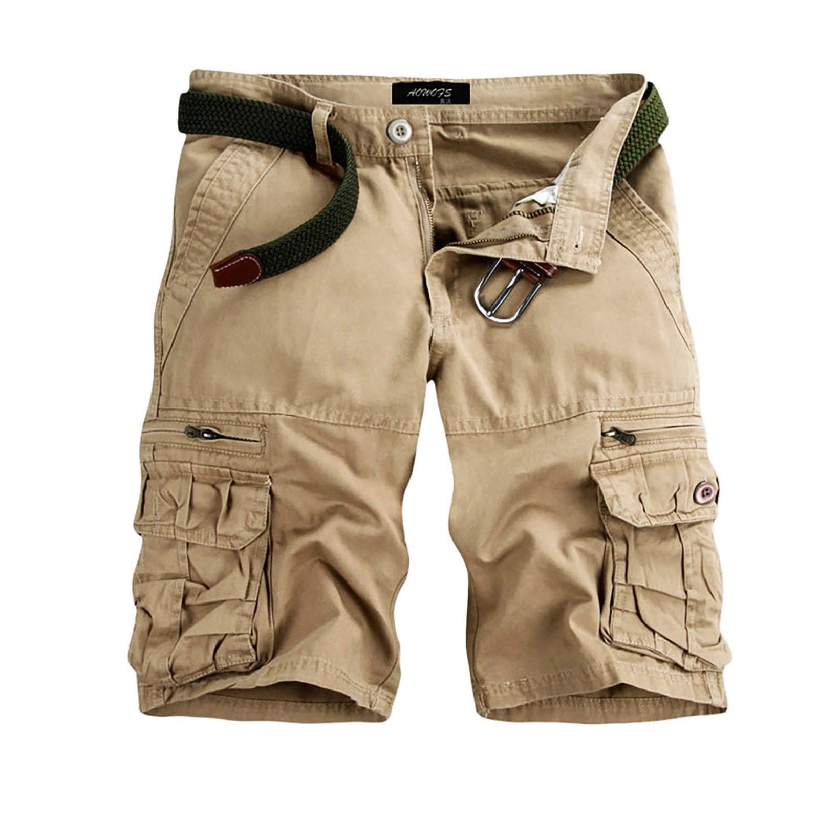 **Men's Cargo Work Shorts - Durable Outdoor Casual Pants with Multiple Pockets for Beach, Hiking & Everyday Wear**