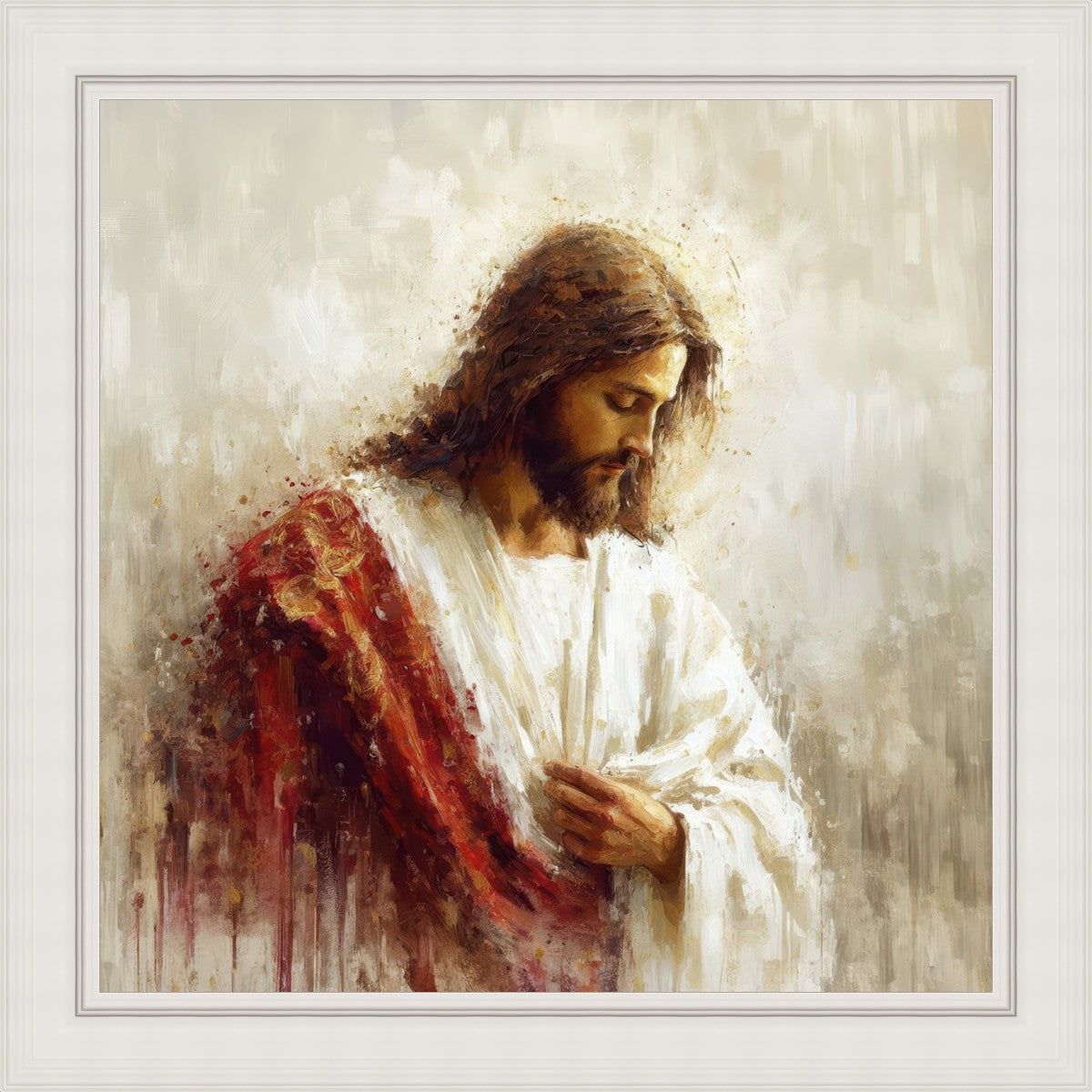 Jesus Christ in Red Robes - Religious Wall Art for Home & Church Decor - Perfect for Prayer Rooms, Sunday Schools & Christian Gifts