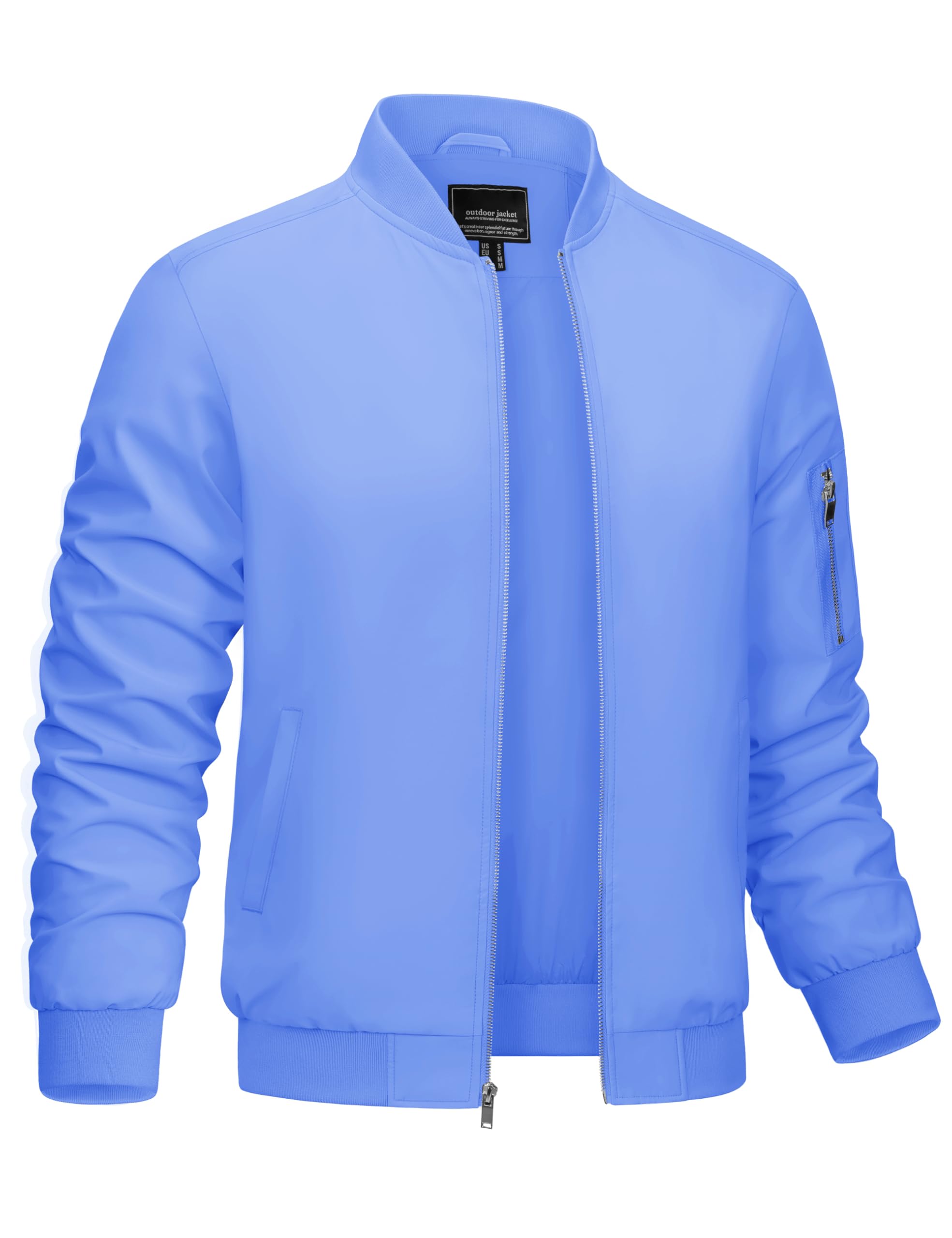 CRYSULLY Men's Lightweight Bomber Jacket - Windproof Full Zip Casual Coat for Spring & Fall | Perfect for Outdoor Activities, Travel & Daily Wear