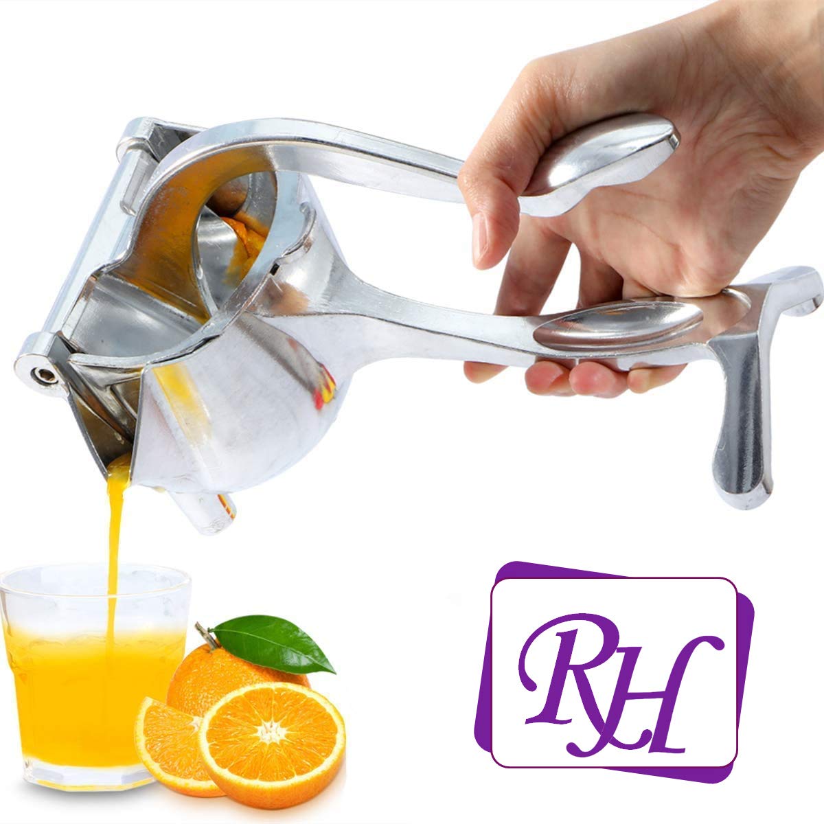 Premium Heavy Duty Aluminum Fruit Juicer - Manual Hand Press for Lemon, Orange & Citrus Fruits - Rustproof Alloy Squeezer for Fresh Juice - Perfect for Home Kitchen, Bar & Restaurant Use