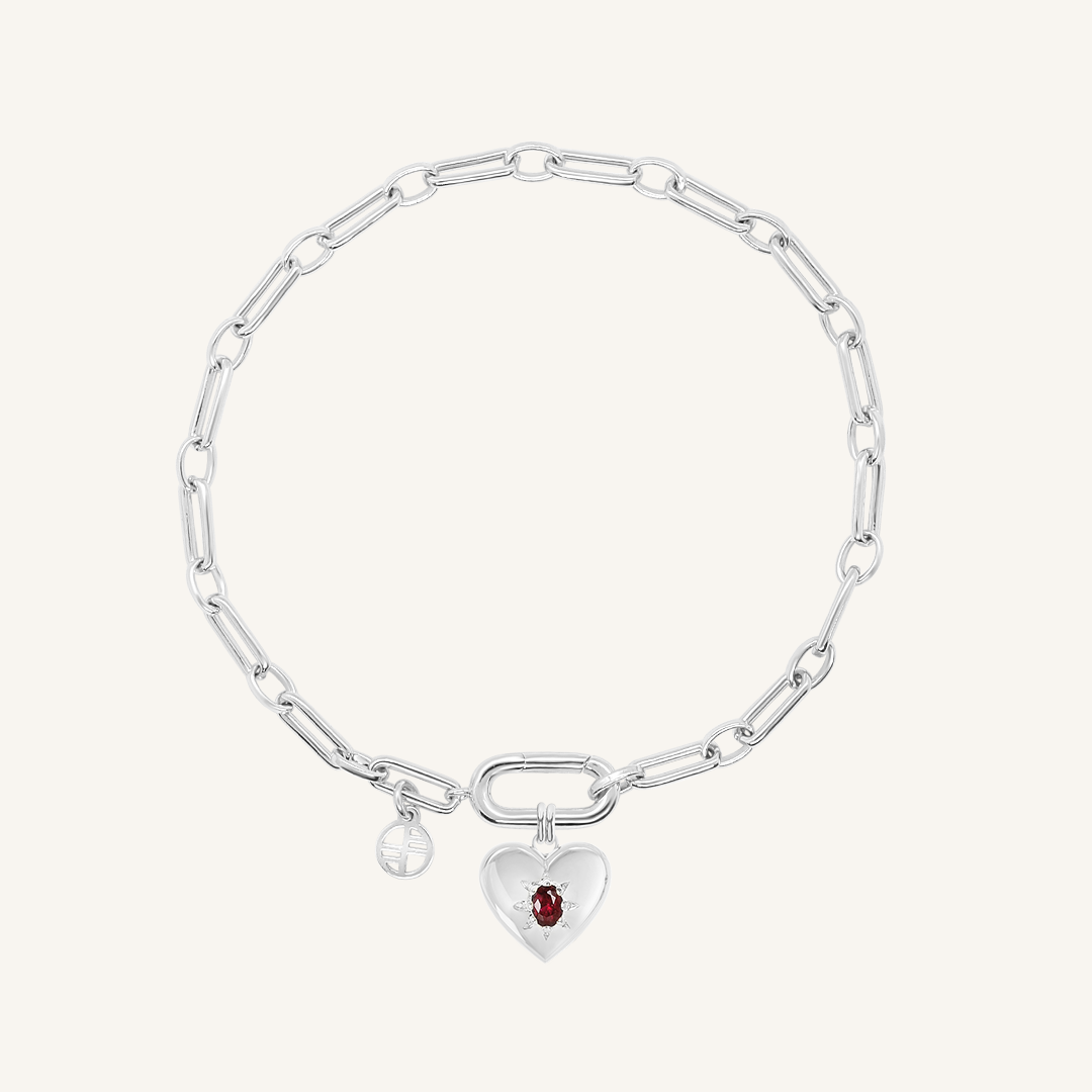 Elegant Rouge Heart Link Bracelet for Women - Romantic Valentine's Day Gift, Anniversary Jewelry - Perfect for Date Nights & Special Occasions