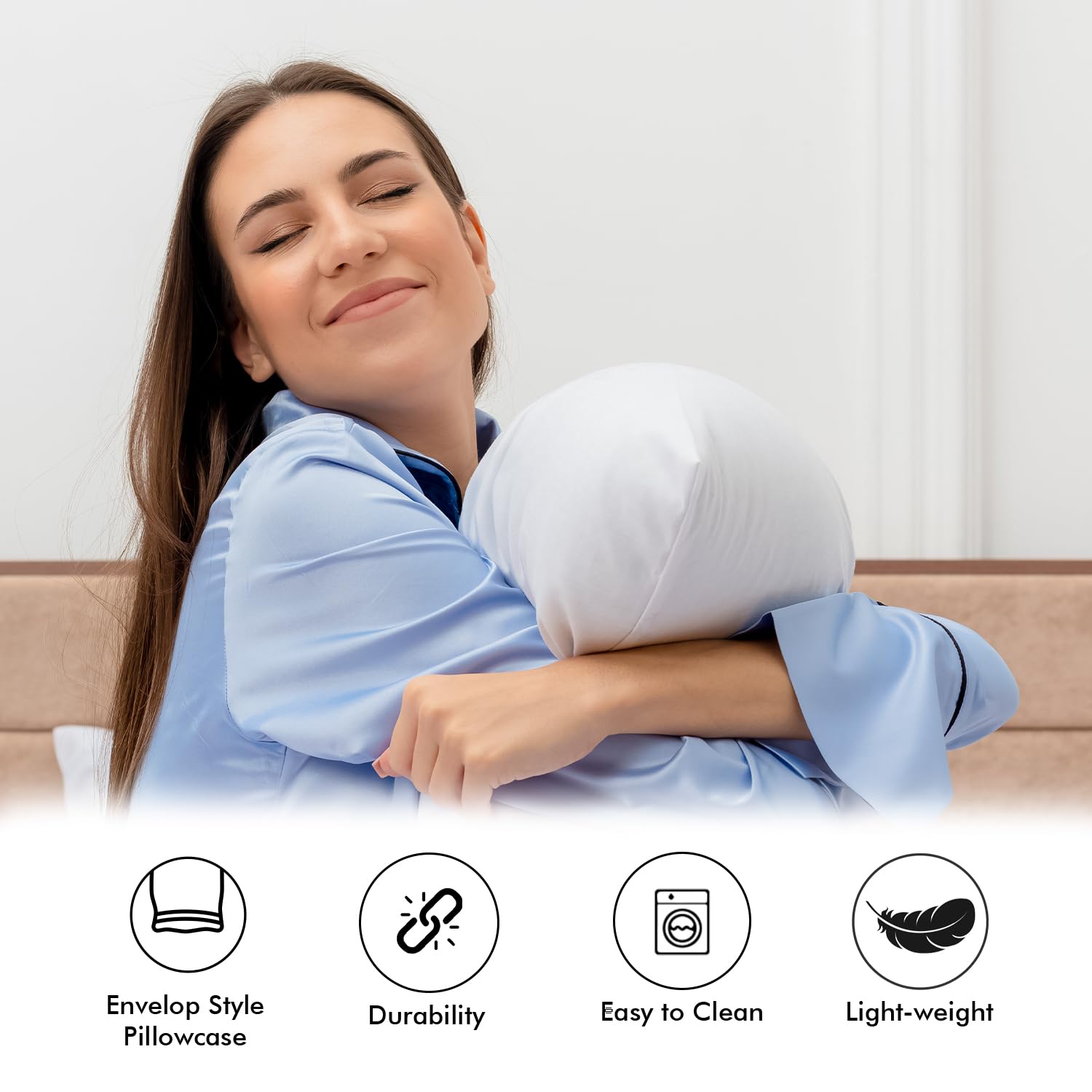 LINENWALAS 100% Bamboo Rayon Pillowcase Set of 2 - Soft, Breathable, Cooling Pillow Covers with Envelope Closure - Standard Size 20x30 Inches - Hotel Luxury Bedding for Hot Sleepers (Bahamas Blue) | Perfect for Summer Nights & Allergy Relief