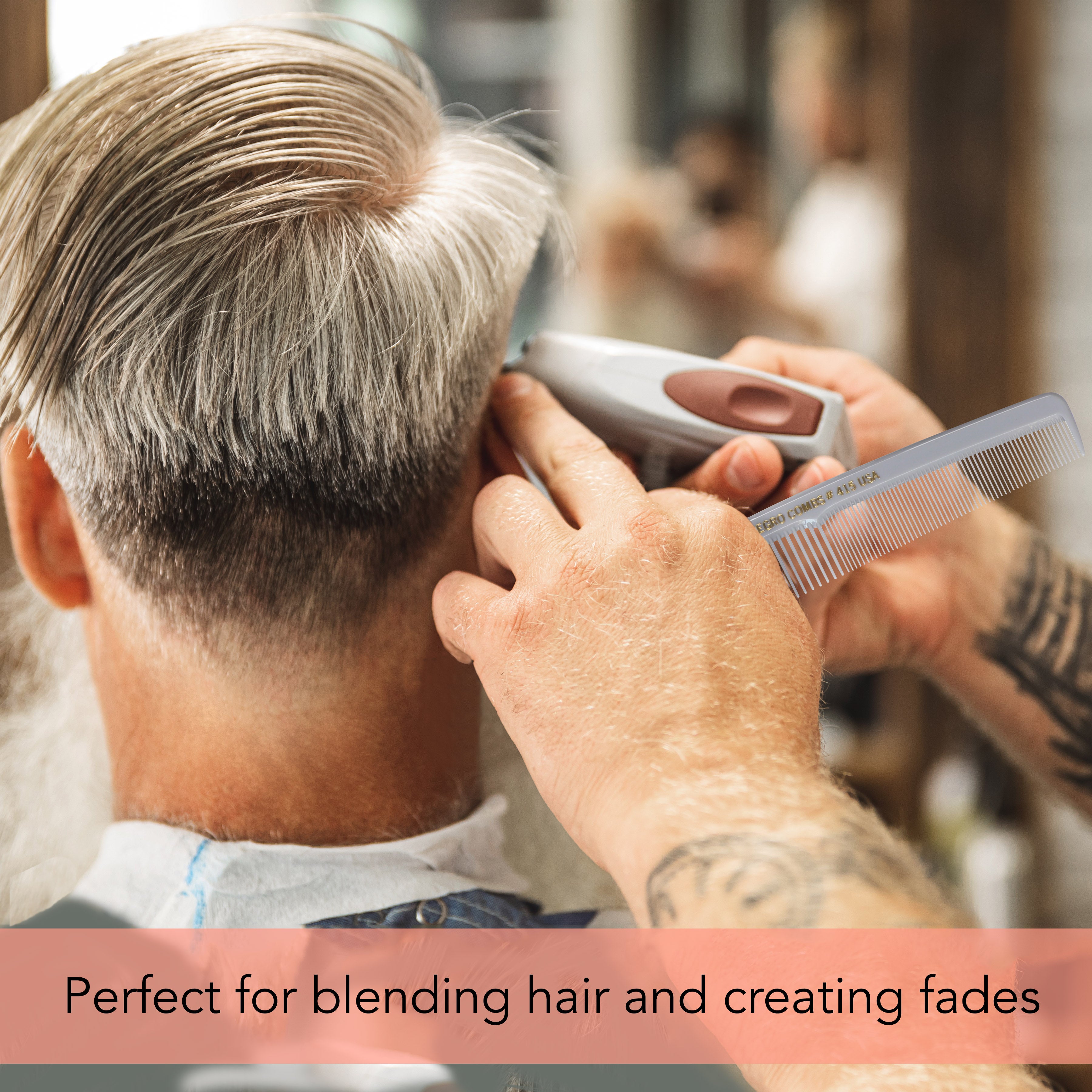 Professional Allegro Combs #415 Barber Cutting & Styling Hair Combs - 12 Pack for Salon, Home Haircuts & Grooming