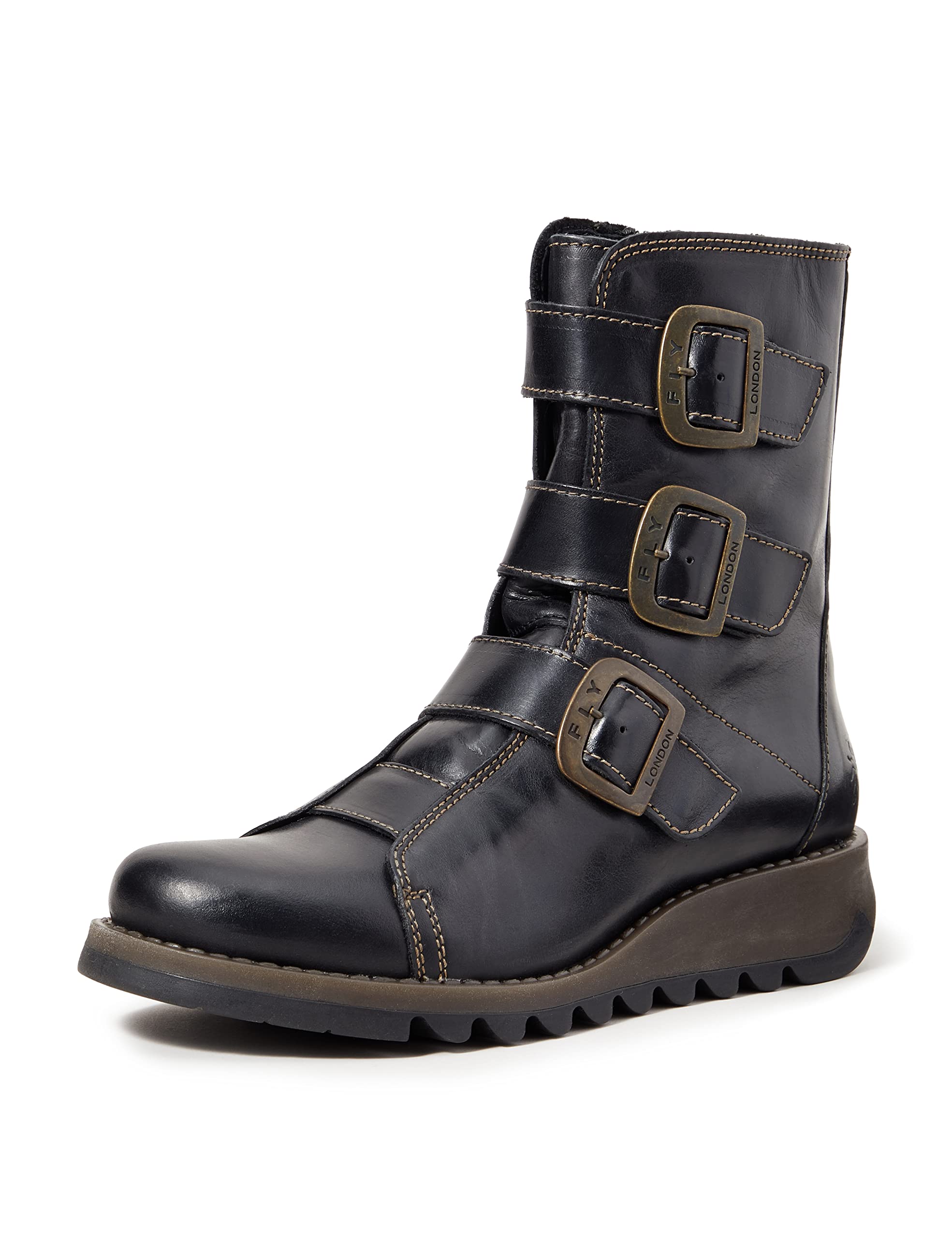 FLY London Women's Biker Boots - Stylish Leather Motorcycle Ankle Boots for Women | Fashion Riding Boots for Everyday Wear & Night Out