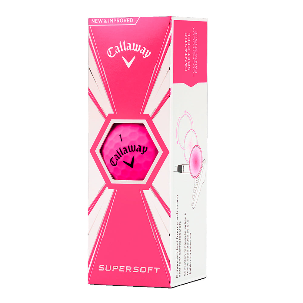 Callaway Supersoft Pink Golf Balls - Premium Low Compression for Distance & Accuracy | Perfect for Women & Beginners on the Course