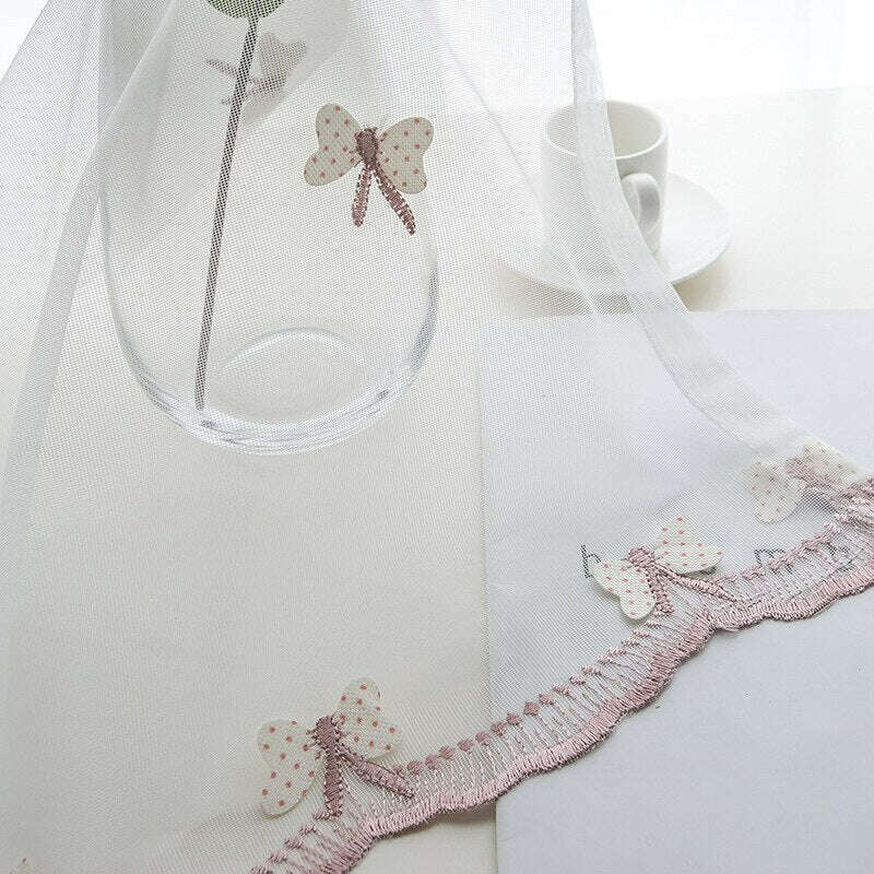 T.B. London Pink and Gray Pony Lace Curtains - Elegant Sheer Window Drapes for Living Room, Bedroom & Nursery Decor