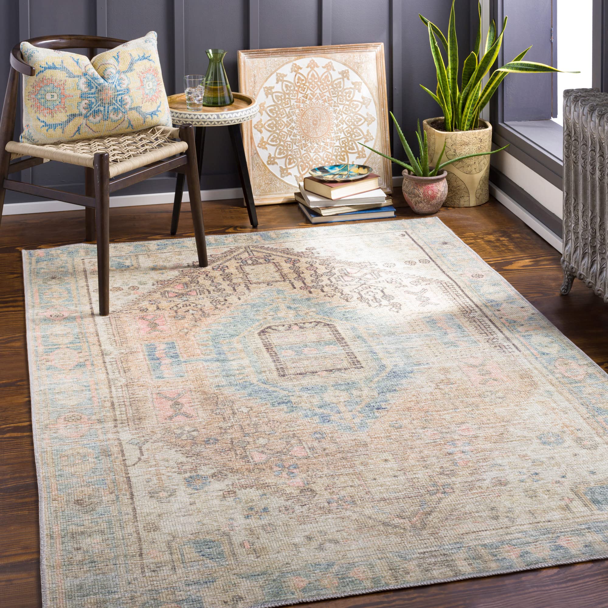 Livabliss Arias Vintage Washable Area Rug 6'7