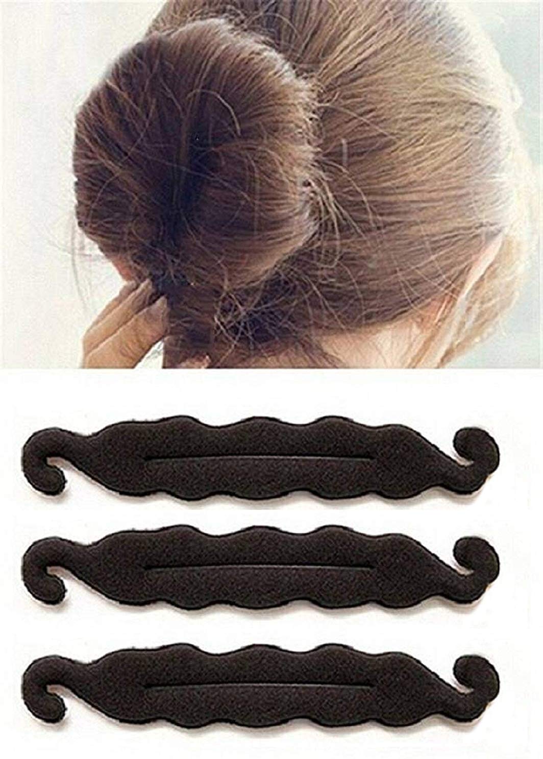 Inaaya Twist Turn and Tie Pad Curler Shaper Sponge Donut Bun Maker Hair Styler Styling Tool (M5) - Perfect for Updos, Ponytails & Voluminous Hairstyles at Home or Salon