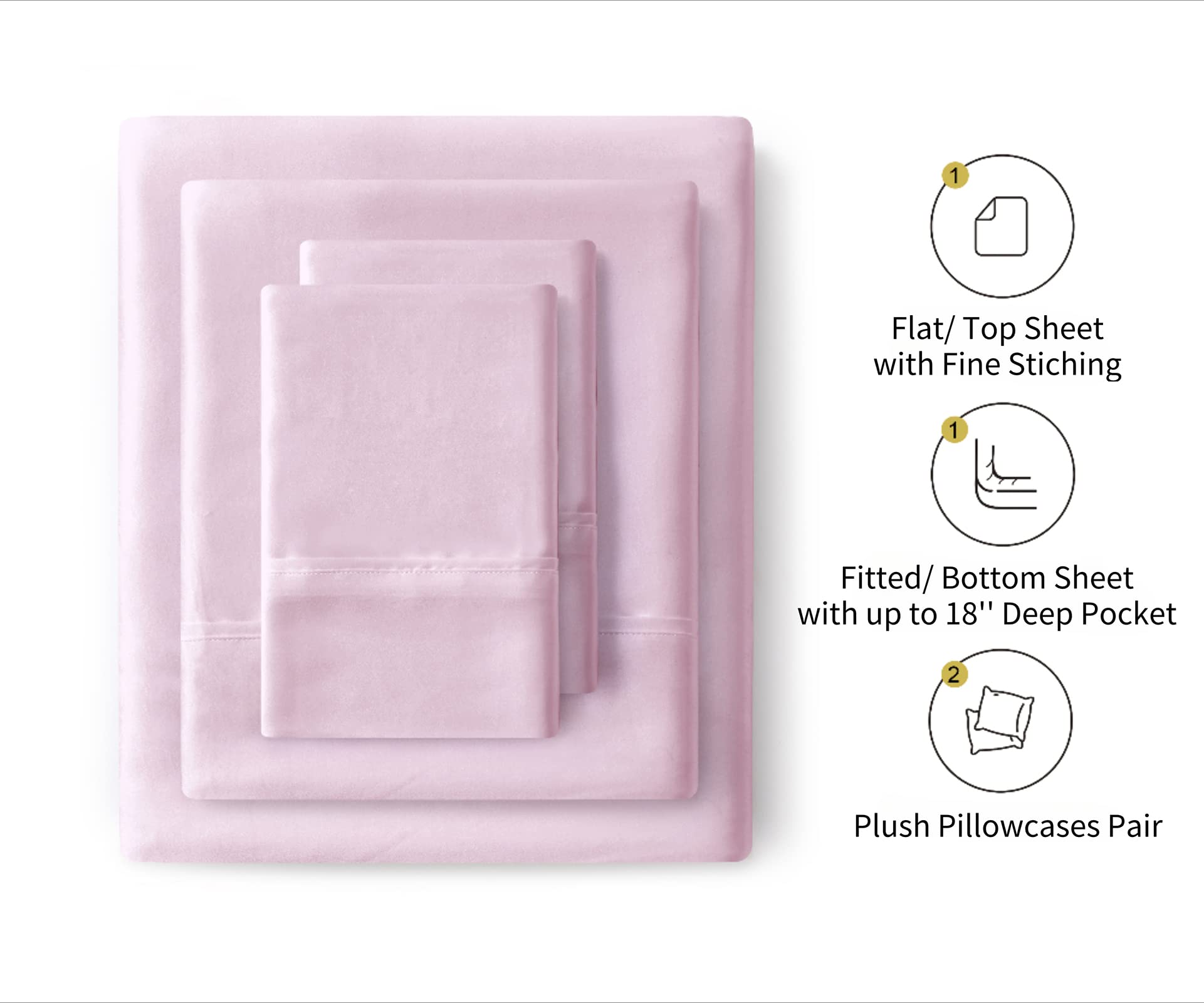 Luxury Silk Satin Sheets Set - California King Size with Deep Pockets | Cooling, Soft & Hypoallergenic Bedding | Perfect for Hot Sleepers & Allergy Sufferers | Pink Satin Sheets for Elegant Bedroom Decor
