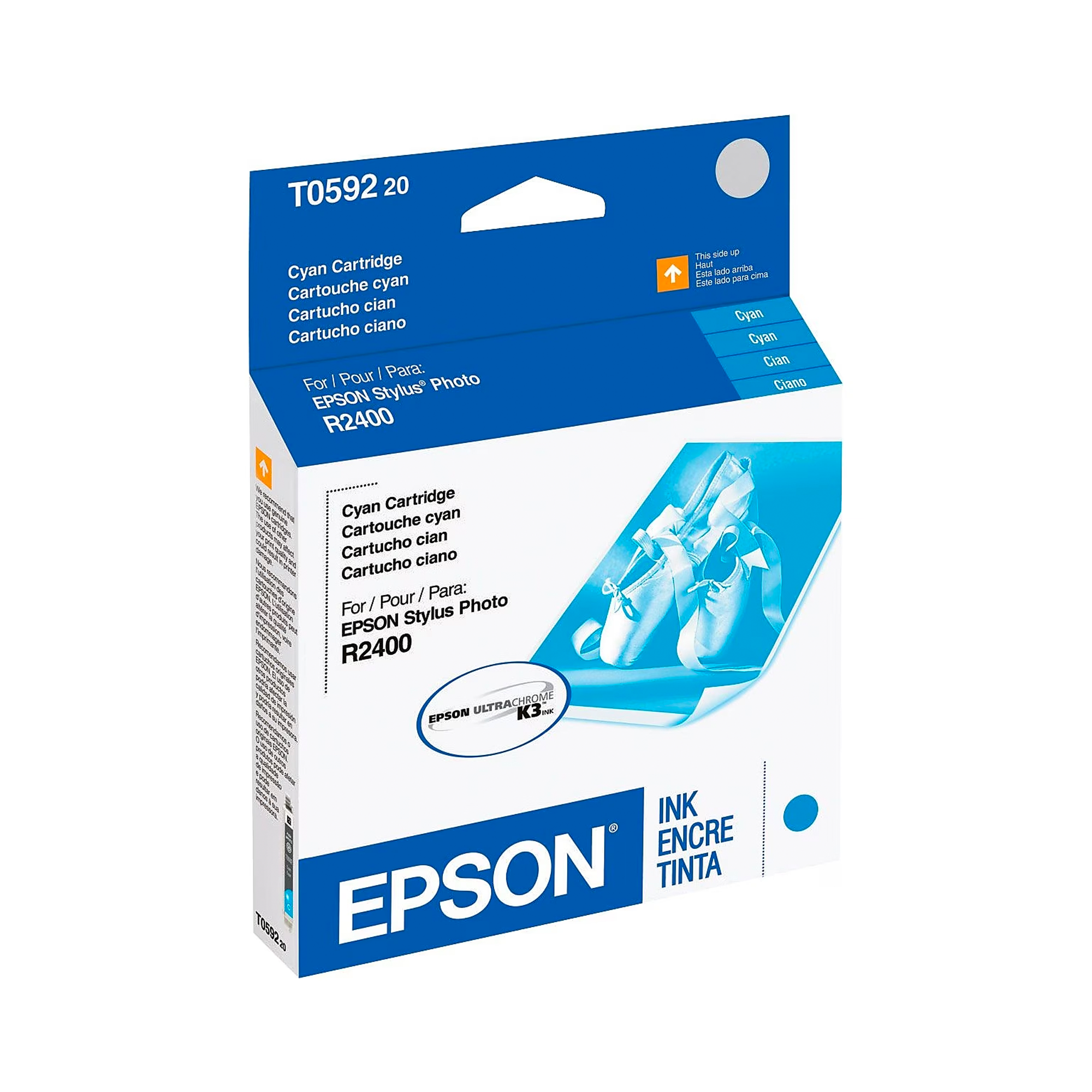 Epson T059 UltraChrome K3 Cyan Ink Cartridge for Stylus Pro R2400 Printer - High-Quality Photo Printing for Professional Photographers & Artists
