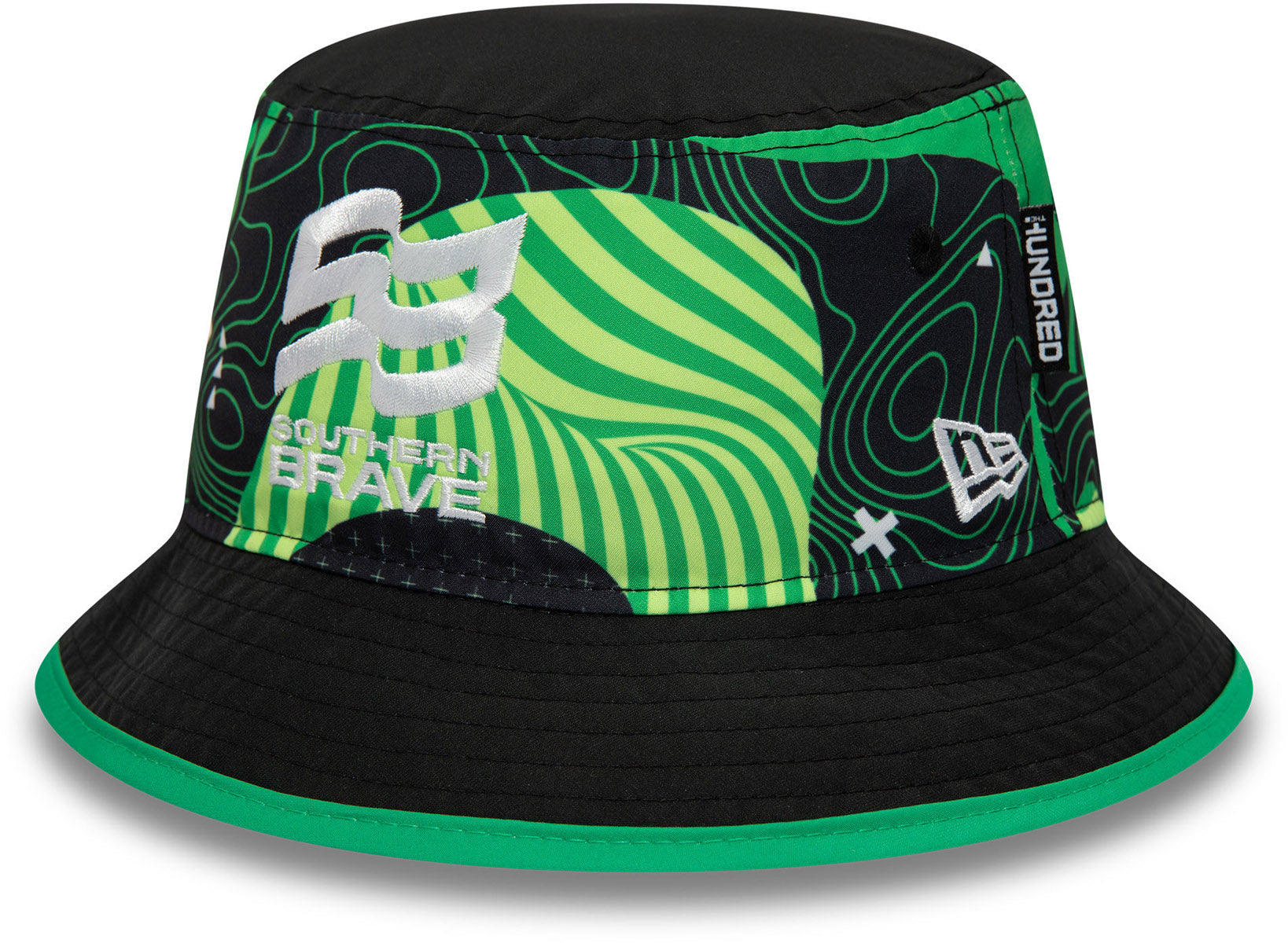 Southern Brave The Hundred New Era All Over Print Bucket Hat | Official Cricket Fan Gear | Perfect for Outdoor Sports & Summer Fashion