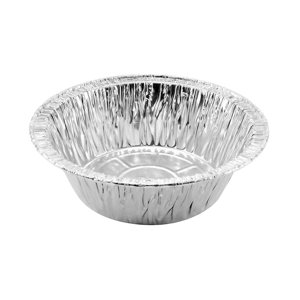 Durable Disposable Aluminum Foil Baking Pans - 5 3/4 Inch Round Extra Deep Oven-Safe Meat Pans for Pot Pies, Quiches & Casseroles (Pack of 50) - Perfect for Home Baking, Meal Prep & Party Catering