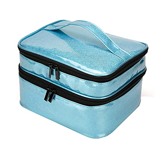 Double Layer Nail Polish Organizer for 30 Bottles - Portable Travel Case for Manicure Set & Storage