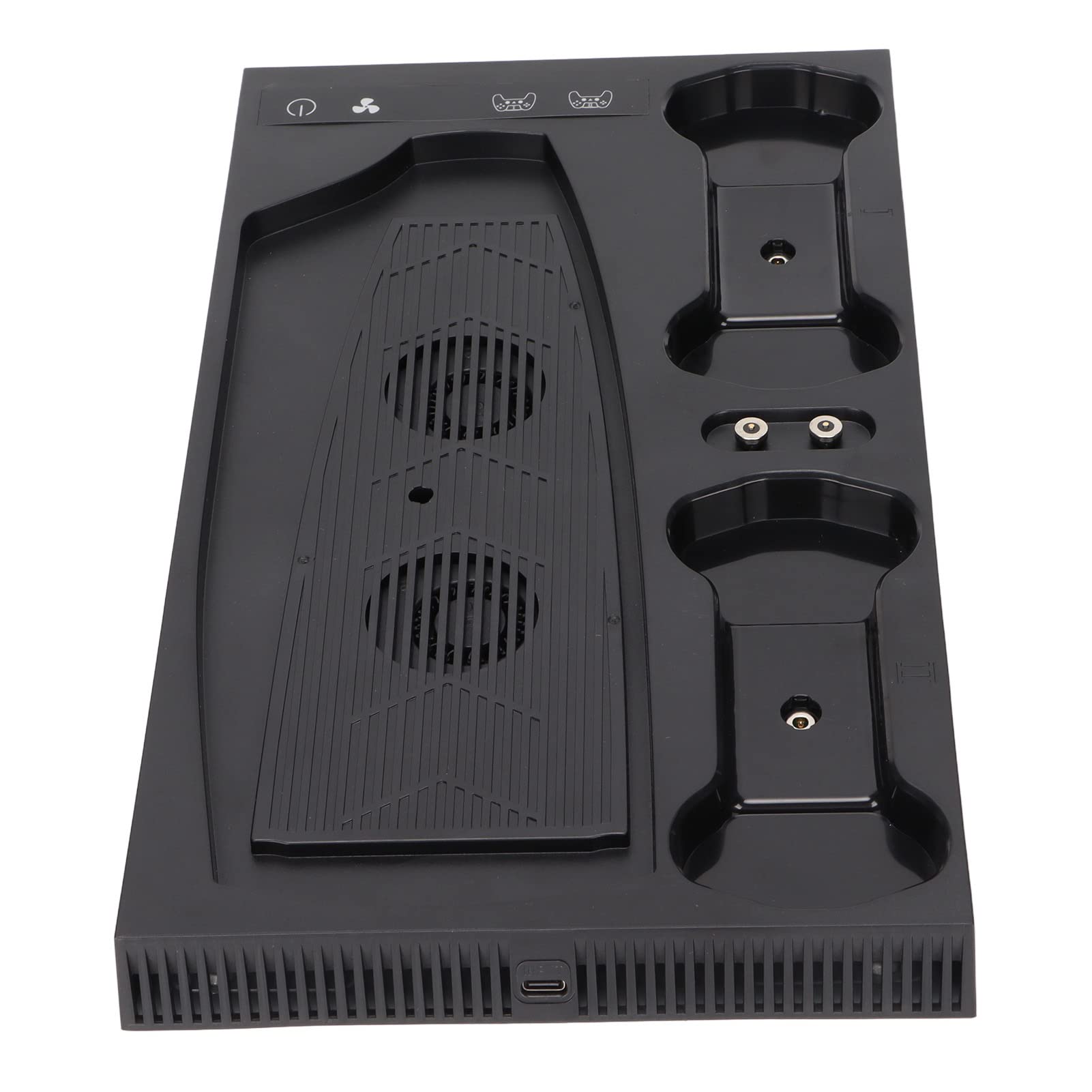 Multifunctional Cooling Fan Stand for PS5 - Dual Controller Charging Station with 2 USB & 2 USB-C Ports - Perfect for Gaming, Streaming & Long Play Sessions