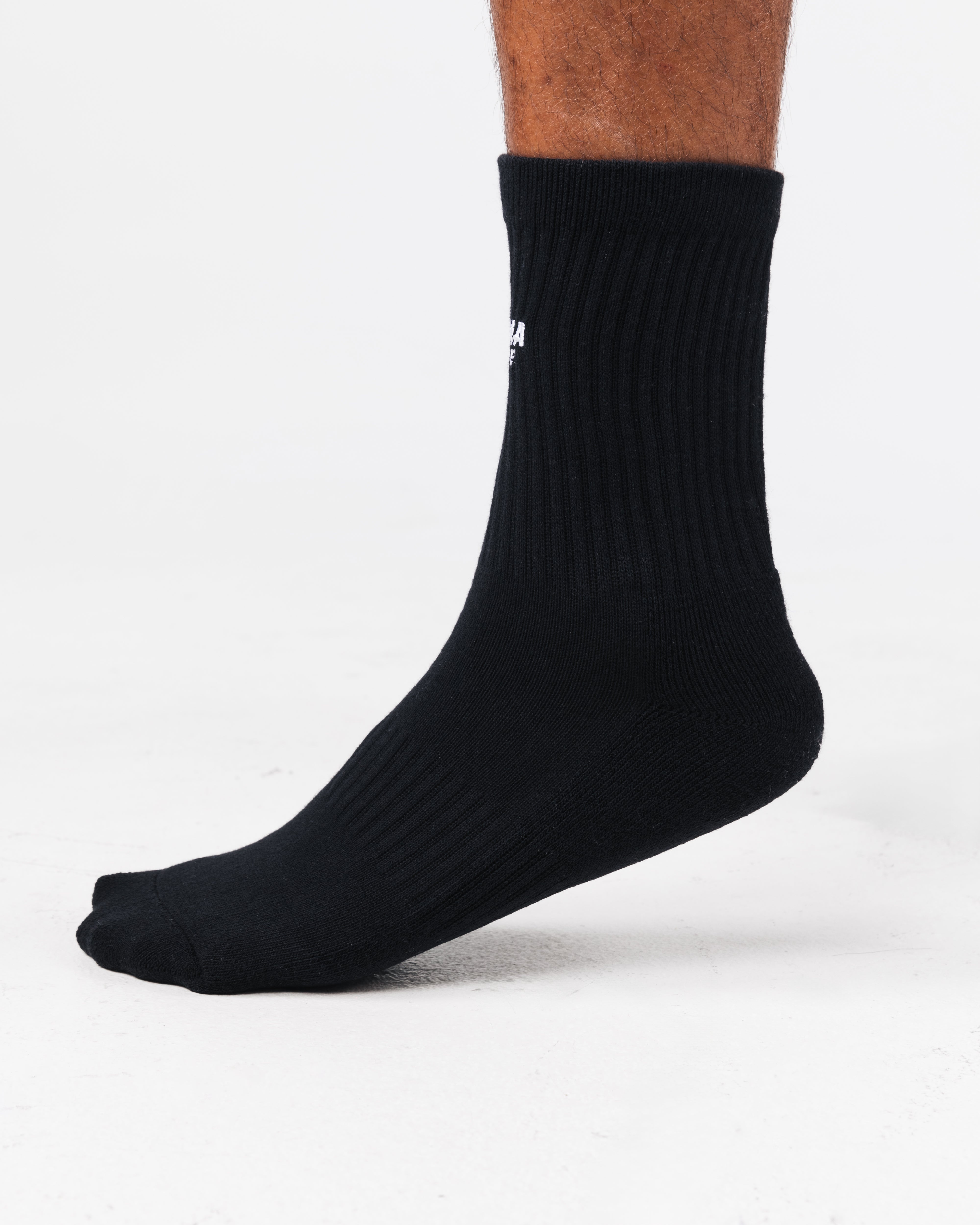 Force Elite Performance Socks 3-Pack - Black - Athletic Compression Socks for Running, Hiking & Workout