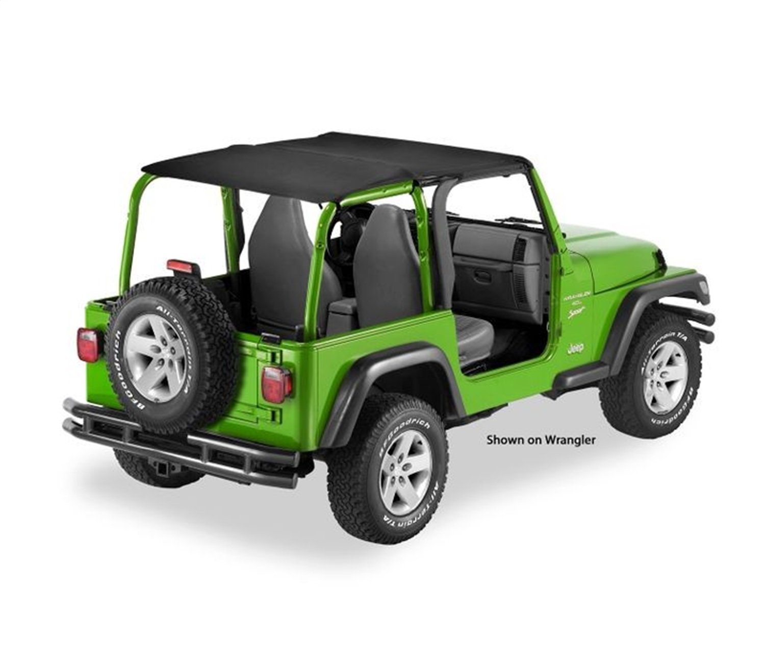 Bestop 5254435 Black Diamond Safari-Style Bikini Top for 2004-2006 Jeep Wrangler Unlimited - Durable Soft Top Replacement for Summer Off-Road Adventures & Beach Cruising