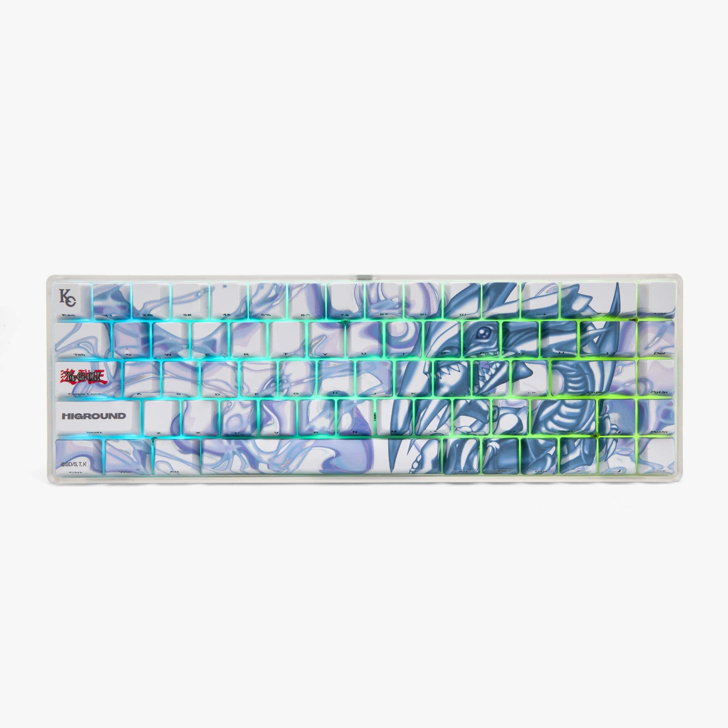 YGO x HG 68 Keycaps Set - Blue Eyes White Dragon Theme Mechanical Keyboard Keycaps for Gaming & Typing | Perfect for Yu-Gi-Oh! Fans & Custom Keyboard Enthusiasts