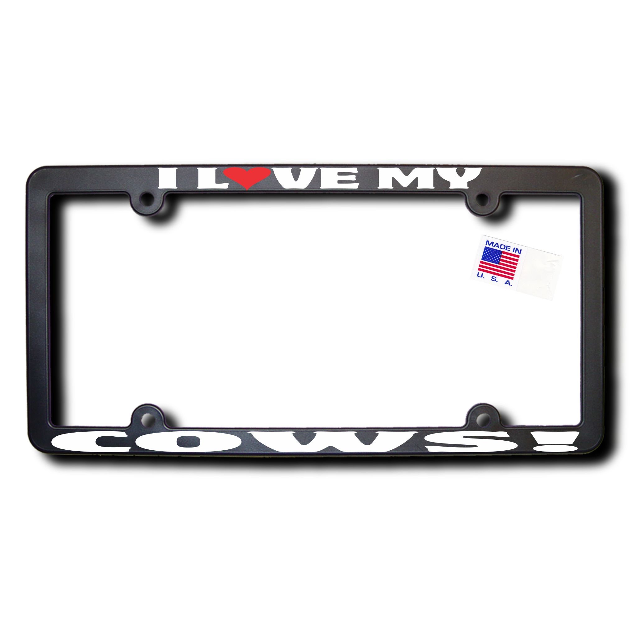 I Love My Cows License Plate Frame - Funny Cow Lover Car Accessory for Farmers & Animal Enthusiasts - Perfect for Trucks, SUVs & Farm Vehicles