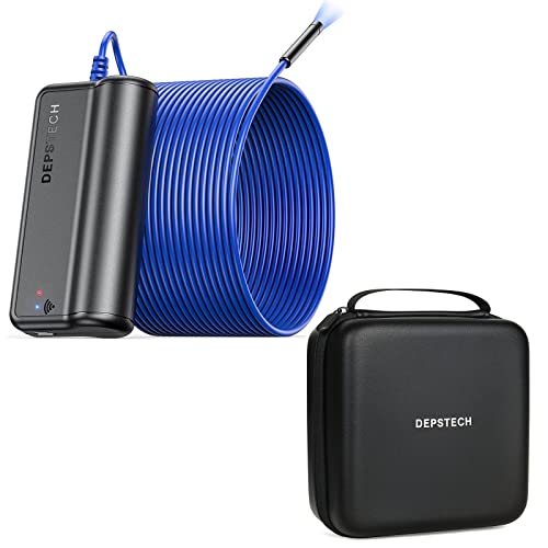 DEPSTECH 1080P HD Wireless Endoscope with EVA Case - IP67 Waterproof Inspection Camera, 6 LED Lights, 2200mAh Battery for Android/iOS Smartphones & Tablets - Perfect for Automotive, Plumbing & HVAC Inspections