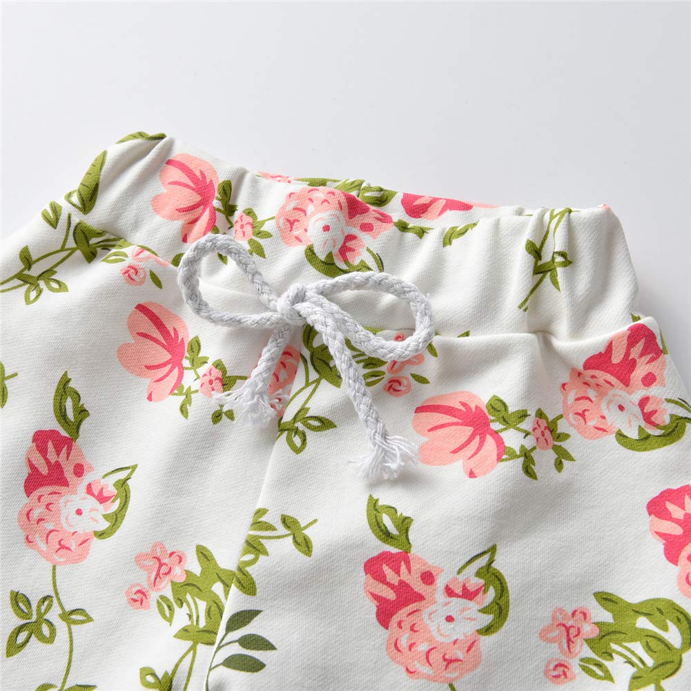 Eghunooy Baby Girl Outfit Set - Floral Long Sleeve Hoodie Sweatshirt & Pants with Pocket & Headband | Cute Toddler Clothes for Playdates, Family Photos & Everyday Wear