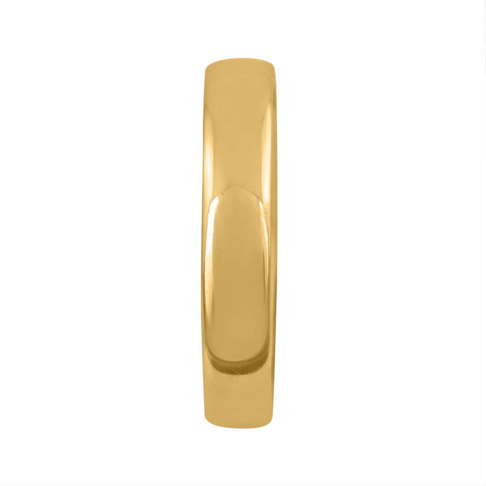 14K Gold 4mm Plain Wedding Band for Women & Men - Classic Comfort Fit Ring for Engagement, Anniversary & Everyday Wear - FINEROCK