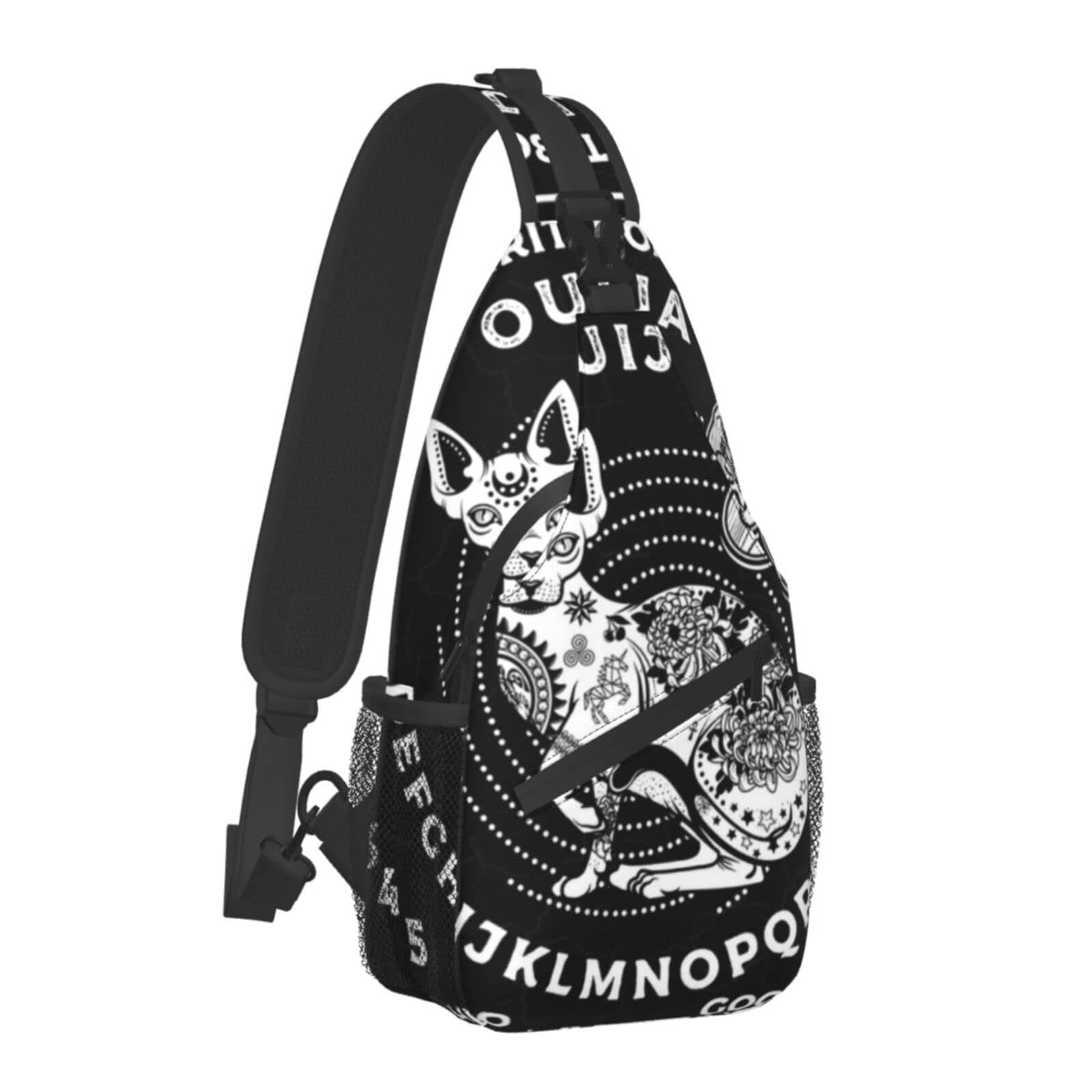 Vintage Skull & Ouija Board Chest Bag for Men & Women - Adjustable Crossbody Sling Backpack with Large Capacity | Perfect for Gothic Fashion, Cosplay, Music Festivals & Daily Use