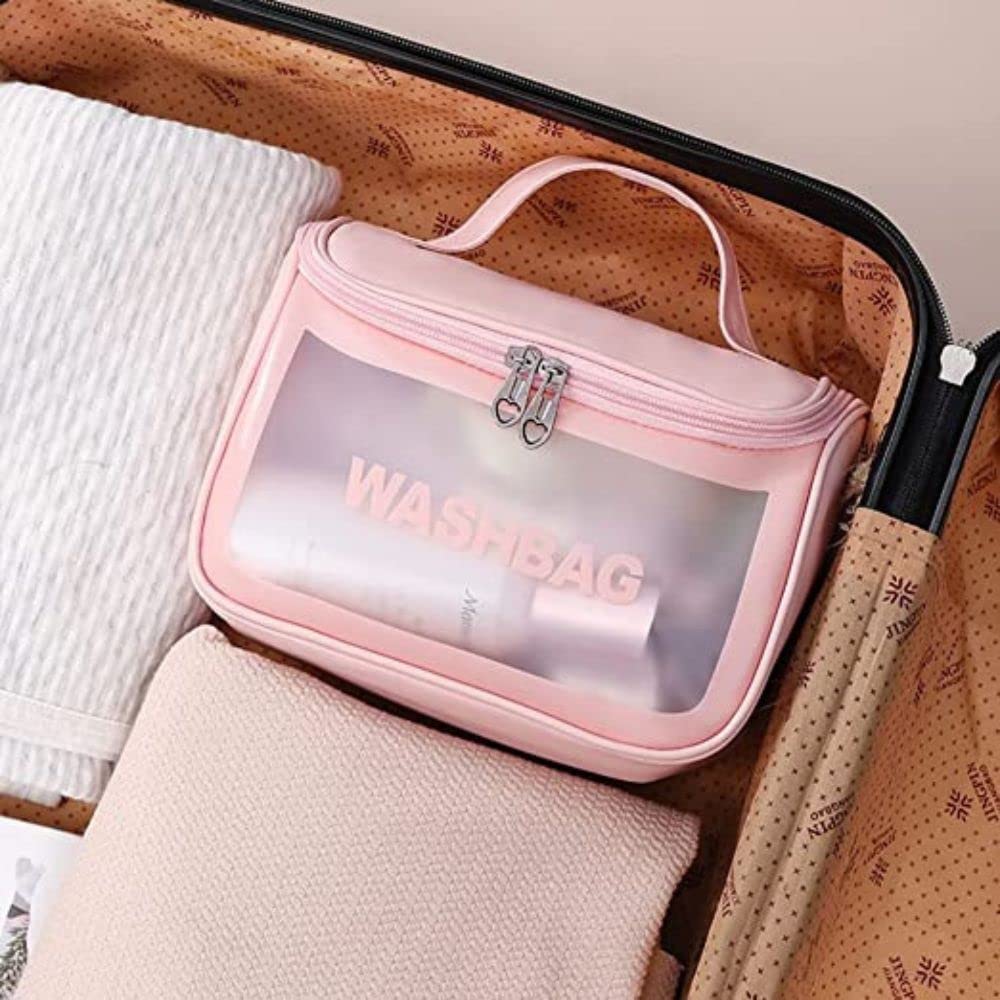 FreshDcart FDCA360 Large Waterproof Cosmetic Bag for Women - Multi-Functional Makeup Organizer Pouch Set, Travel Toiletry Storage Kit (Multicolor, Pack of 1) - Perfect for Travel, Gym, and Daily Beauty Essentials