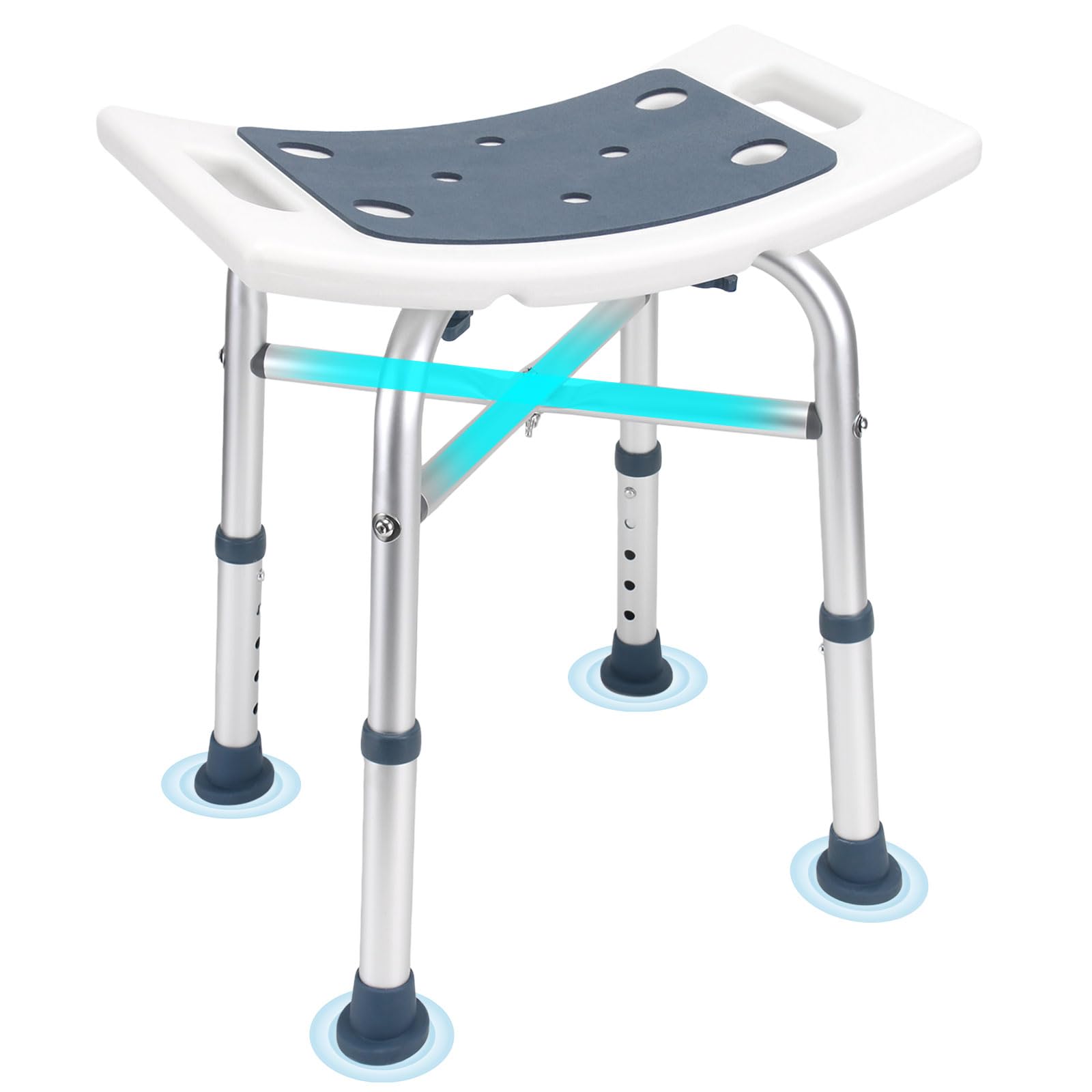 **Heavy Duty Adjustable Shower Chair for Elderly & Adults – Non-Slip Bath Stool with Tool-Free Assembly – Ideal for Seniors, Handicap & Mobility Assistance in Bathtub or Shower**