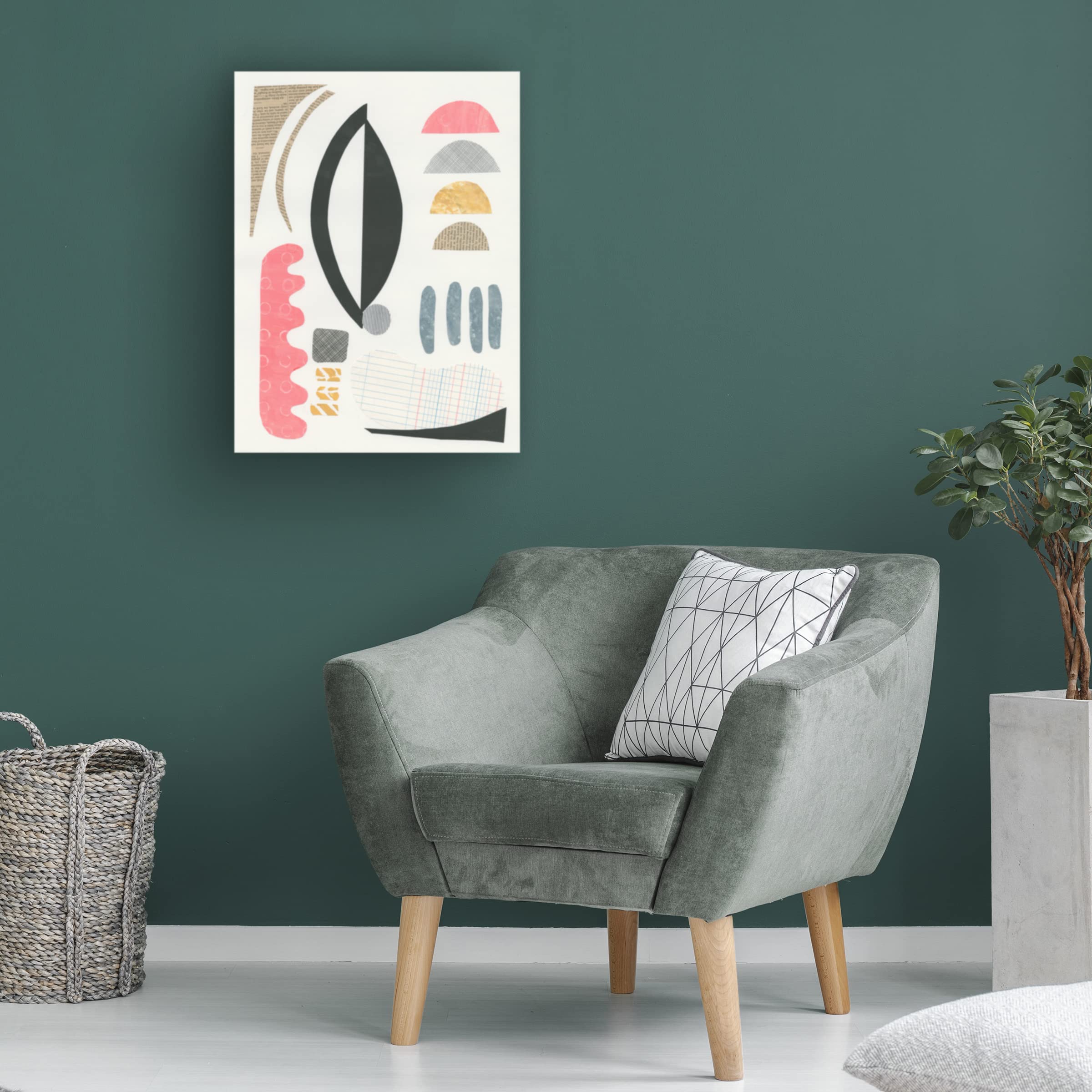 Courtney Prahl 'Mixed Shapes II' Abstract Canvas Wall Art - Modern Home Decor for Living Room, Bedroom & Office